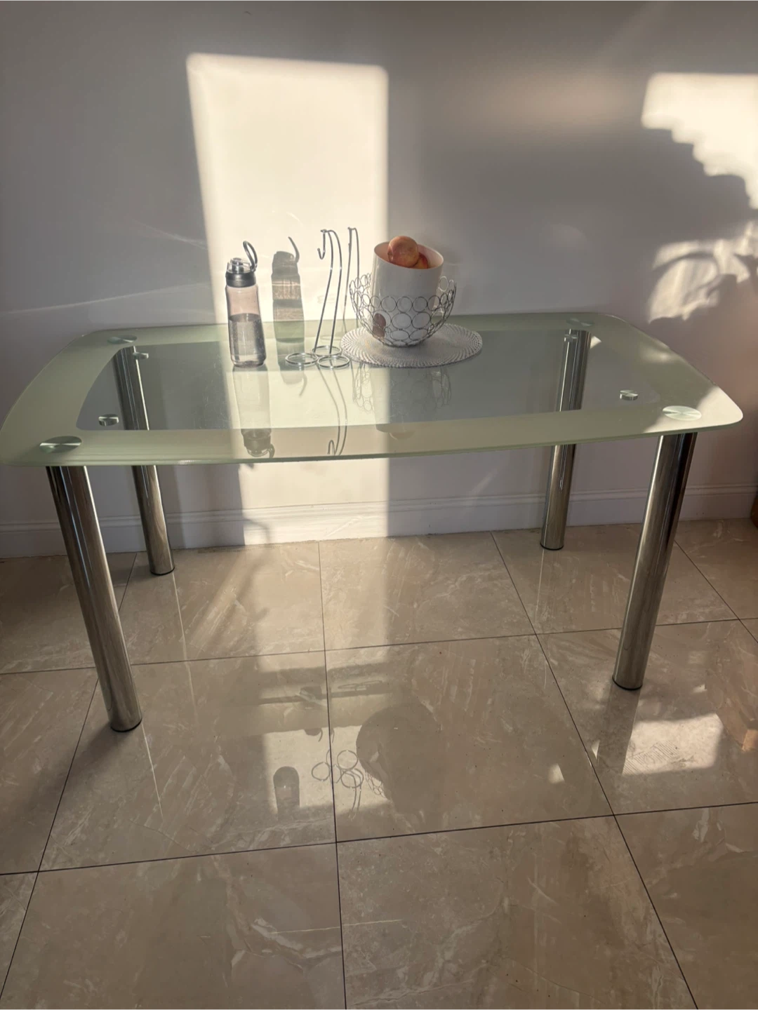 Glass Top Dining Table - 63" Length