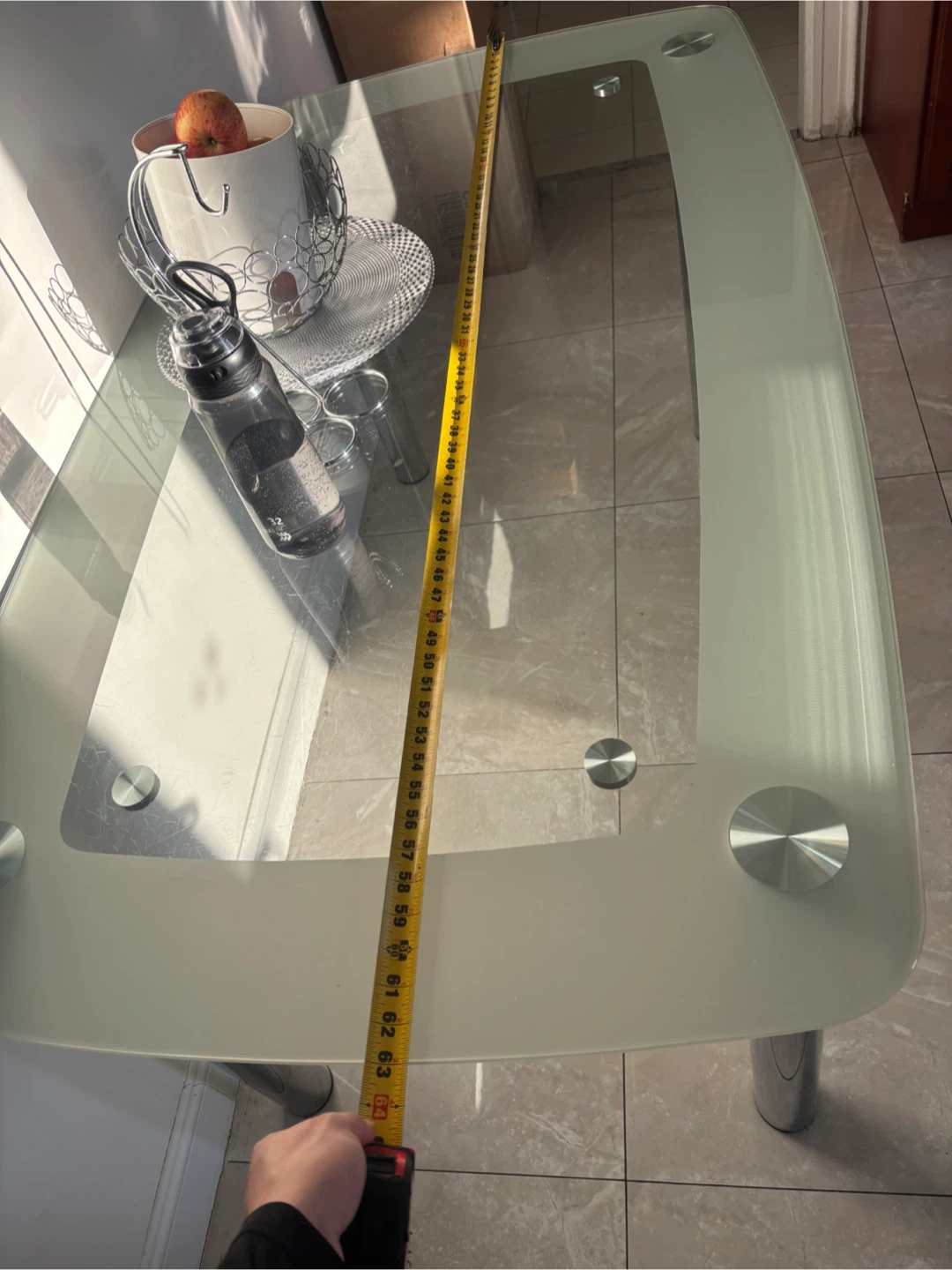 Glass Top Dining Table - 63" Length - photo 2