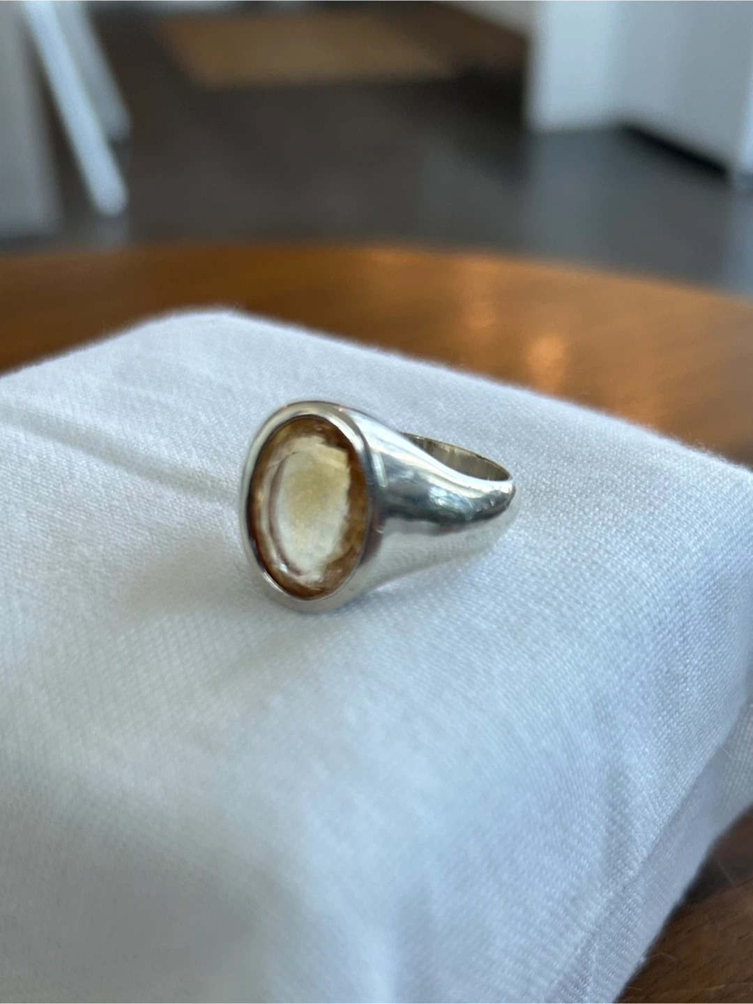 925 Sterling Silver Ring with Citrine Stone - photo 3