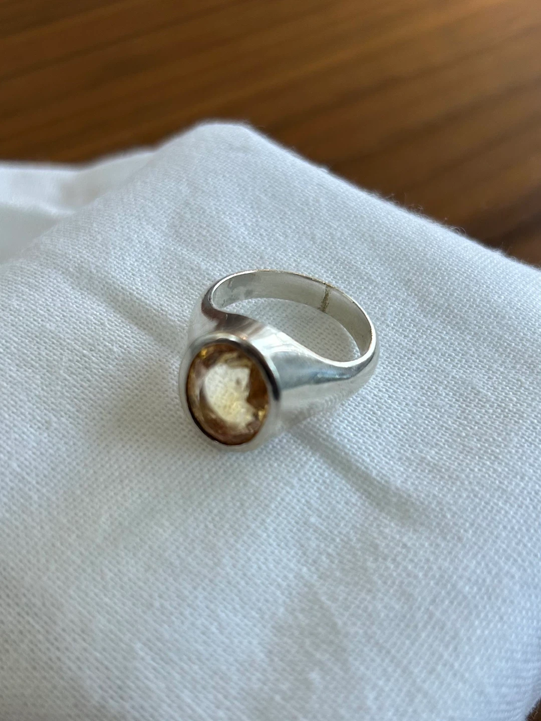 925 Sterling Silver Ring with Citrine Stone