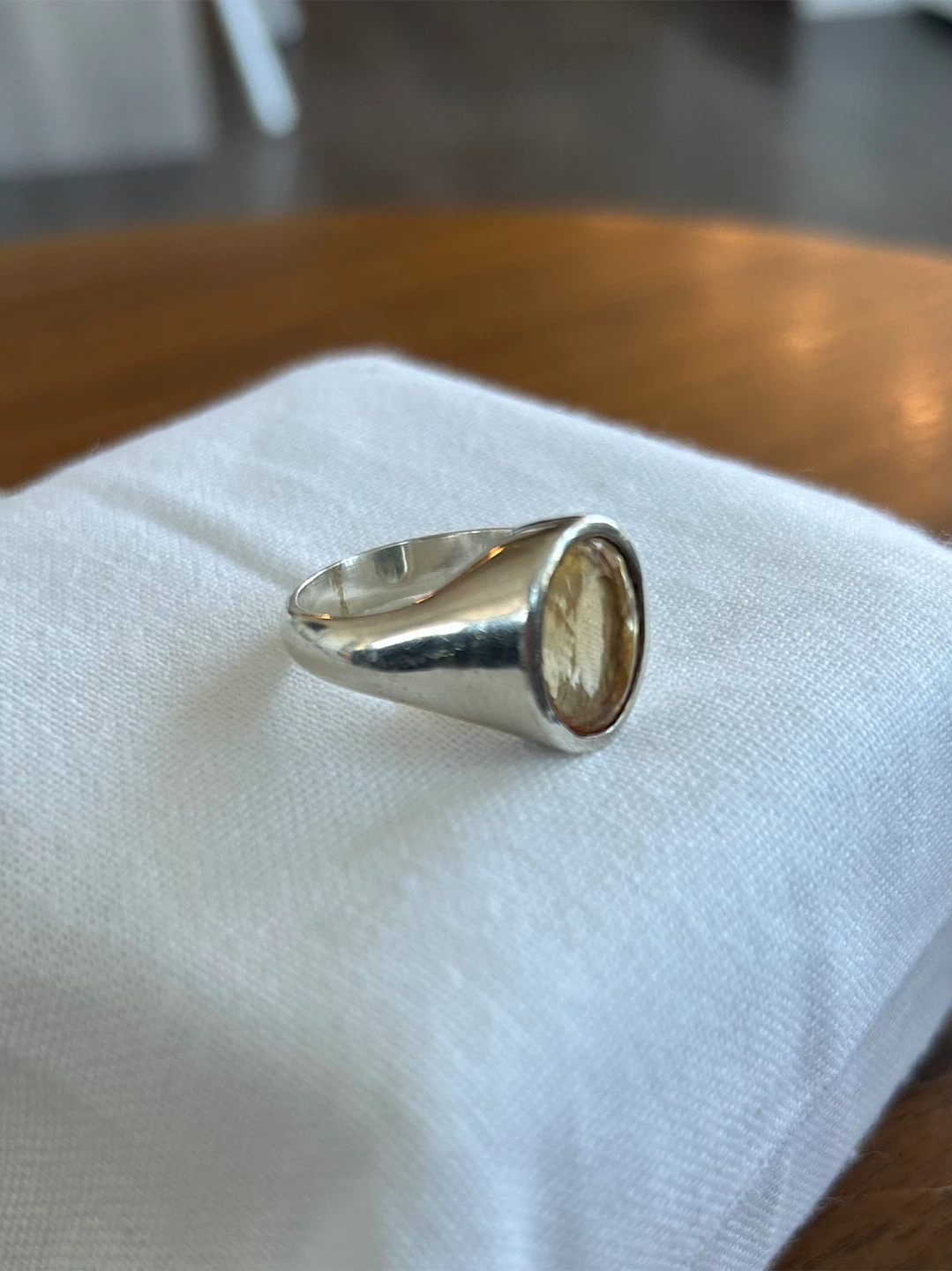 925 Sterling Silver Ring with Citrine Stone - photo 2