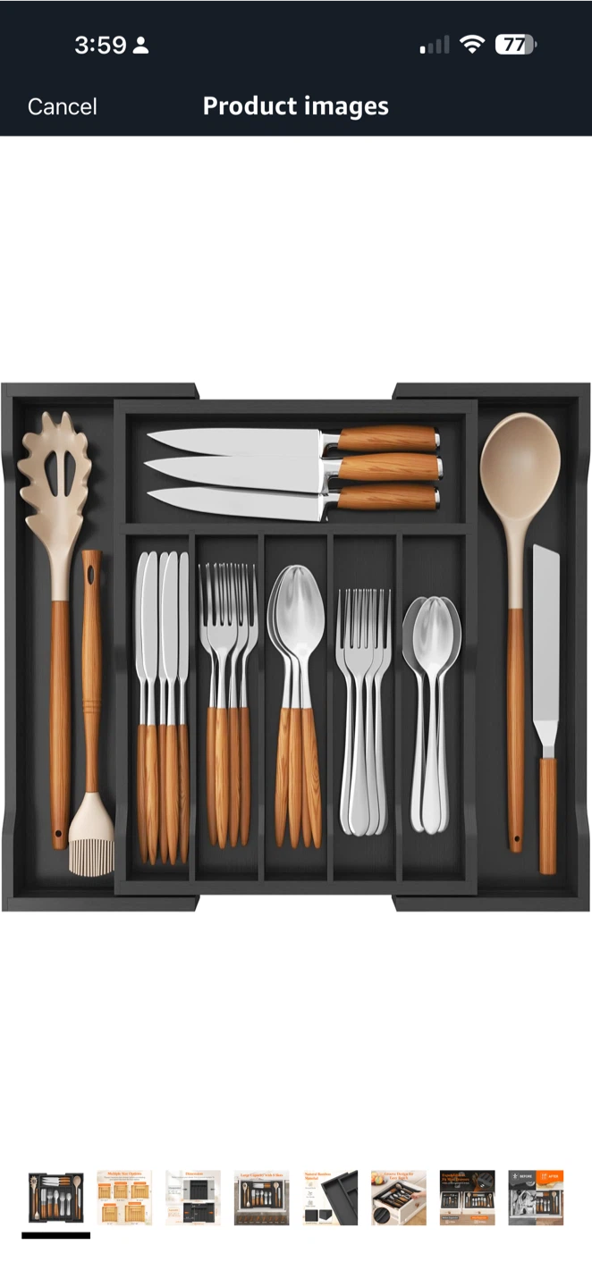 Bamboo Expandable Cutlery Drawer Organizer - photo 5
