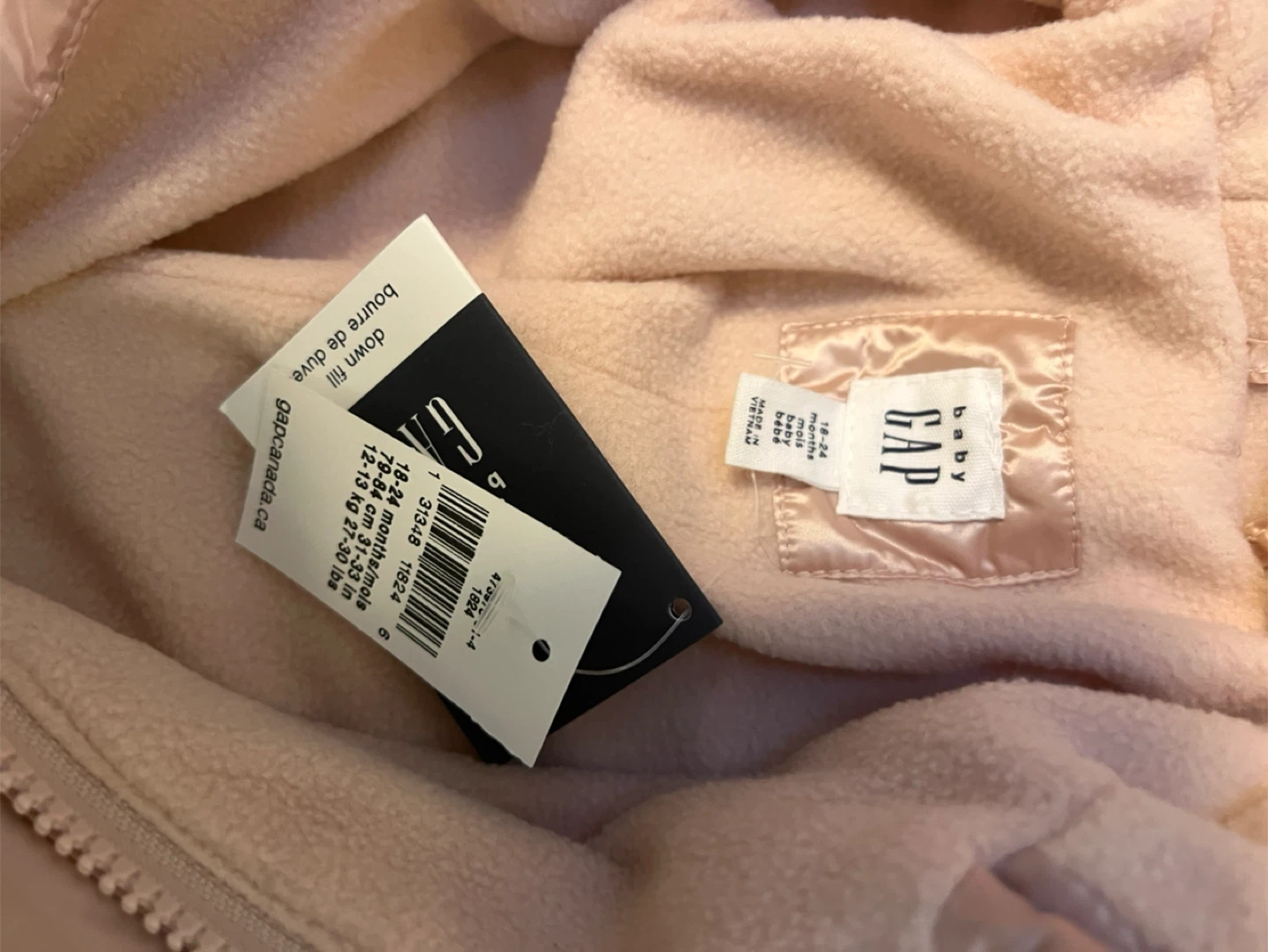 New GAP Baby Pink Snowsuit 18-24 Months - photo 2