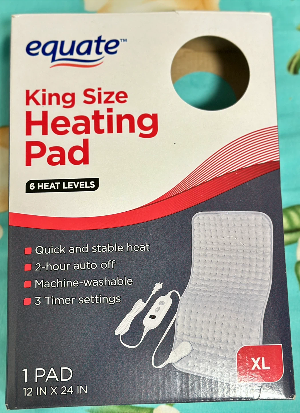 Equate King Size Heating Pad - used like new - photo 2