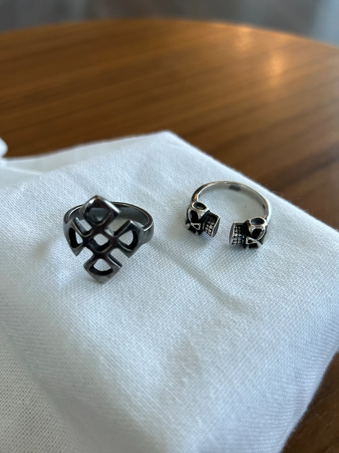 Vintage 925 Sterling Silver Skull and Cross Rings