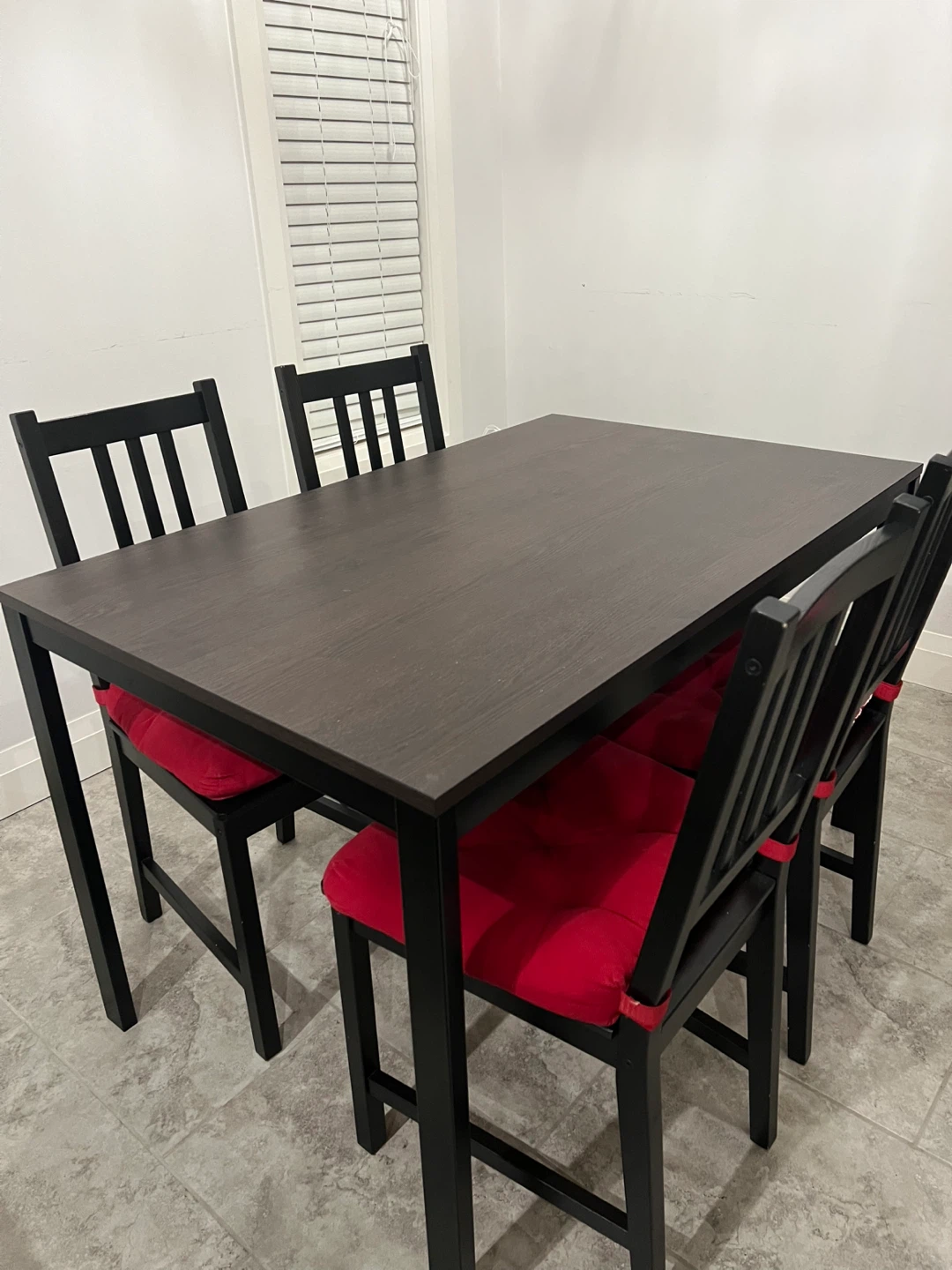 Dark Brown Dining Table with 4 Chairs - photo 2