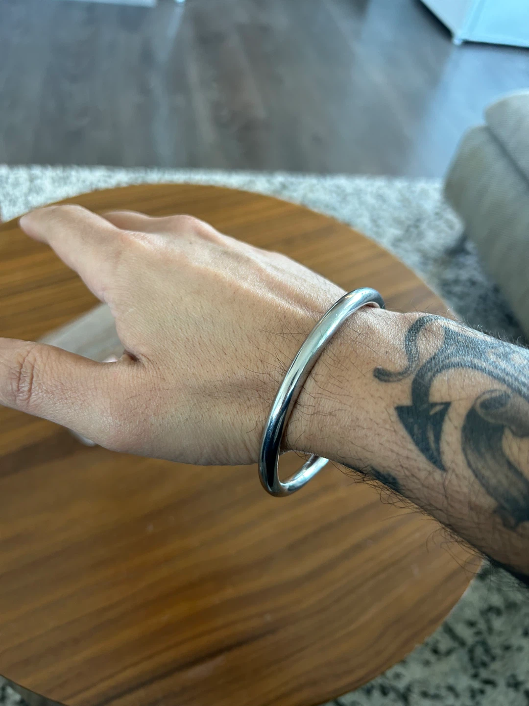 Stainless Steel Bangle Bracelet - 67mm - photo 4