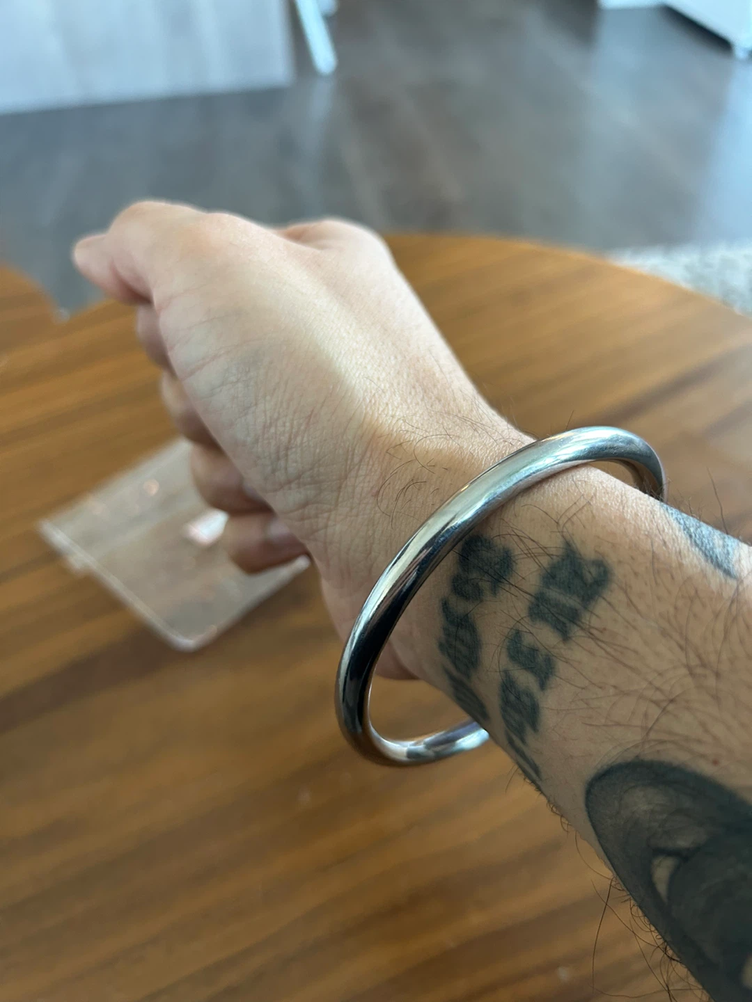 Stainless Steel Bangle Bracelet - 67mm - photo 5
