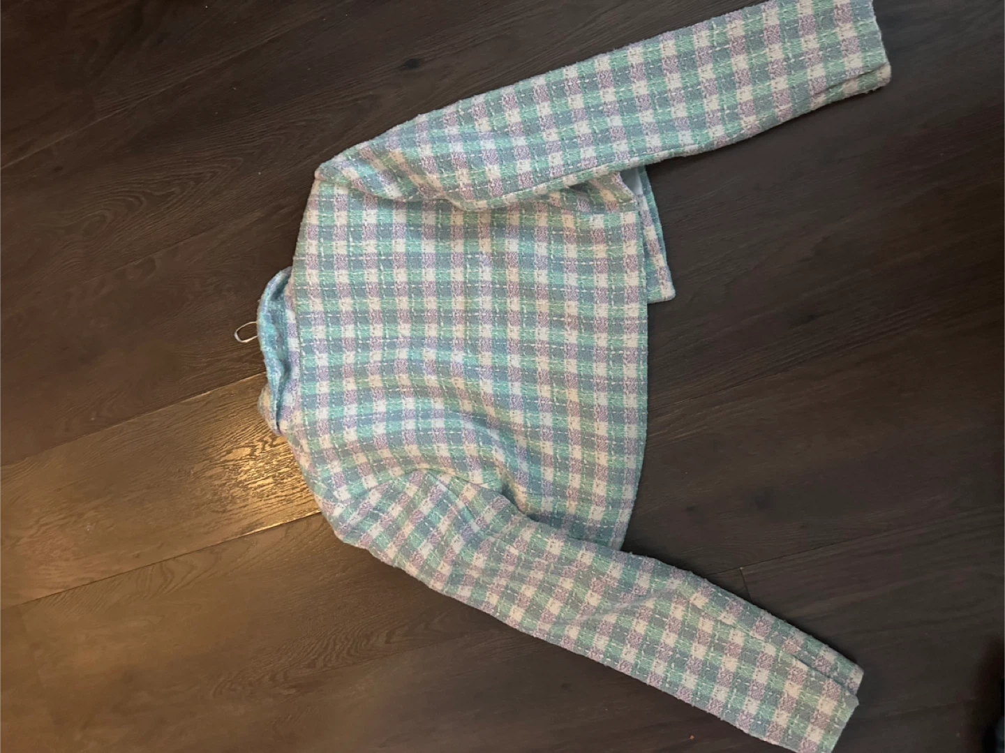 Zara Plaid Tweed Jacket - Size M - photo 2