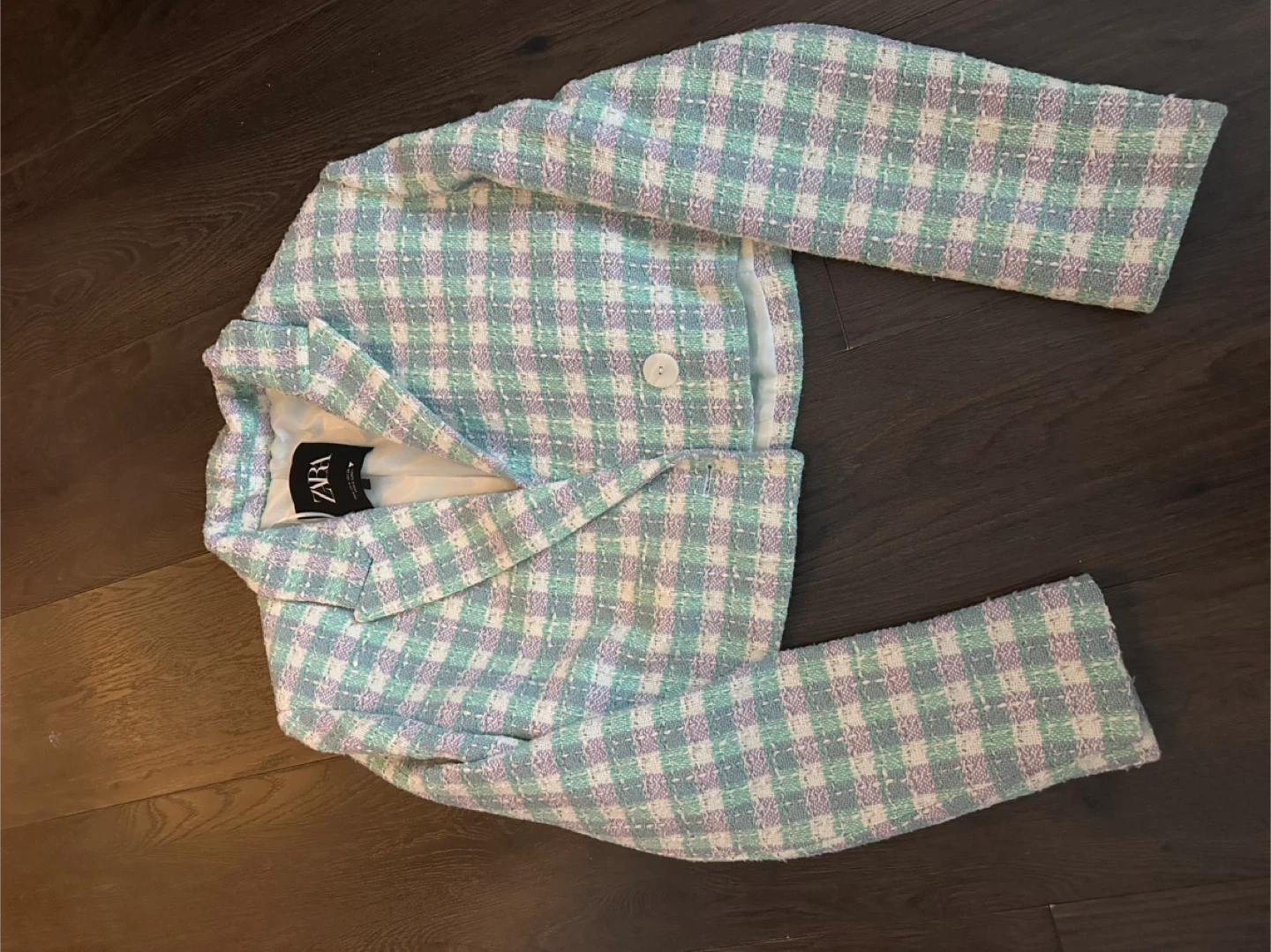 Zara Plaid Tweed Jacket - Size M