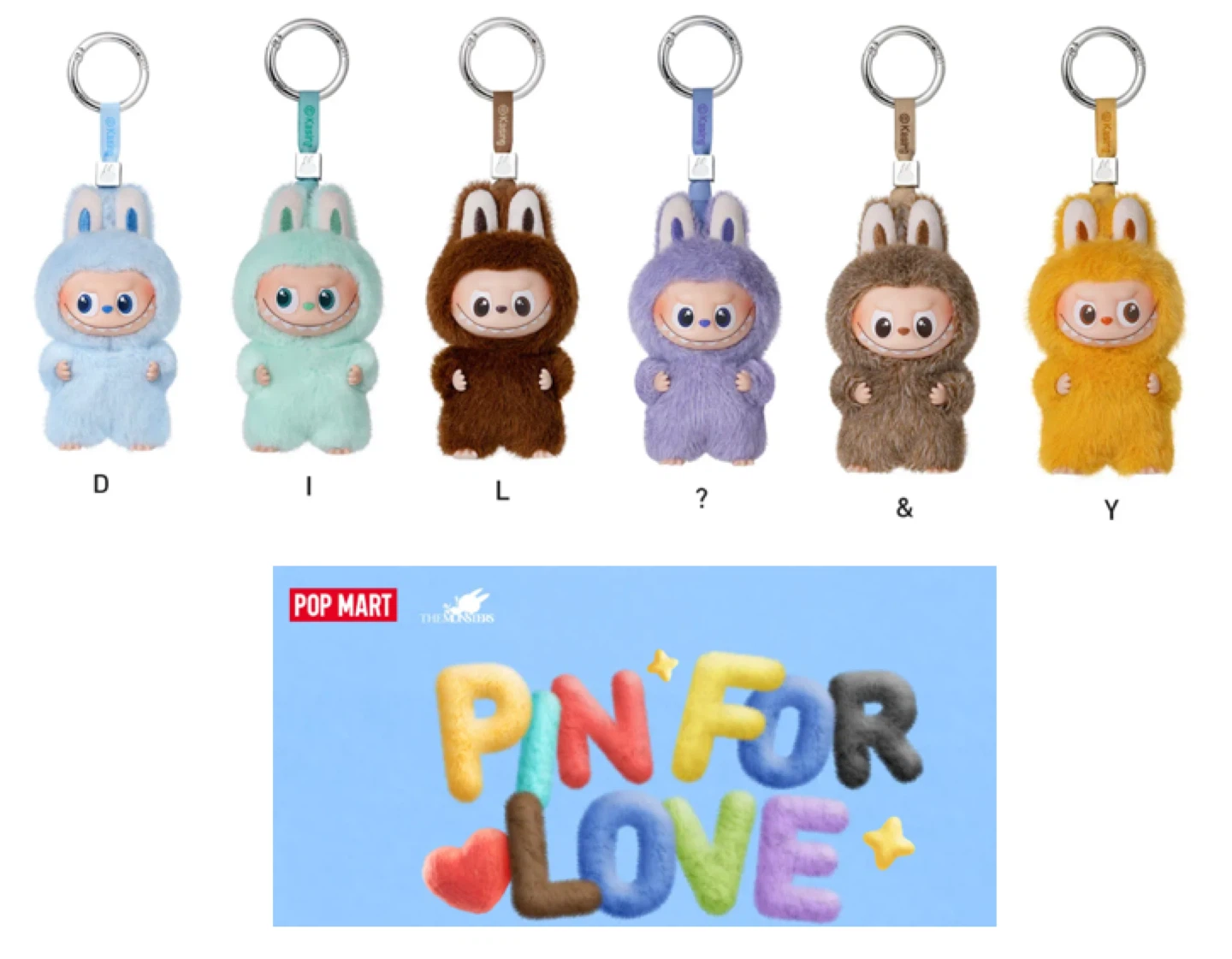 Pop Mart The Monsters Pin For Love Keychains