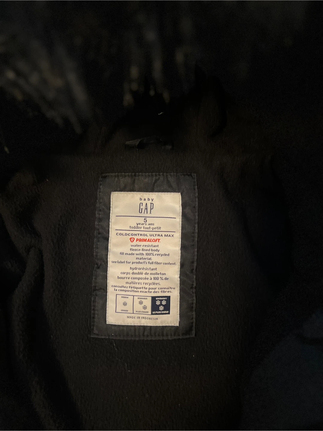Baby Gap Black Puffer Coat - Size 5 Toddler - photo 4