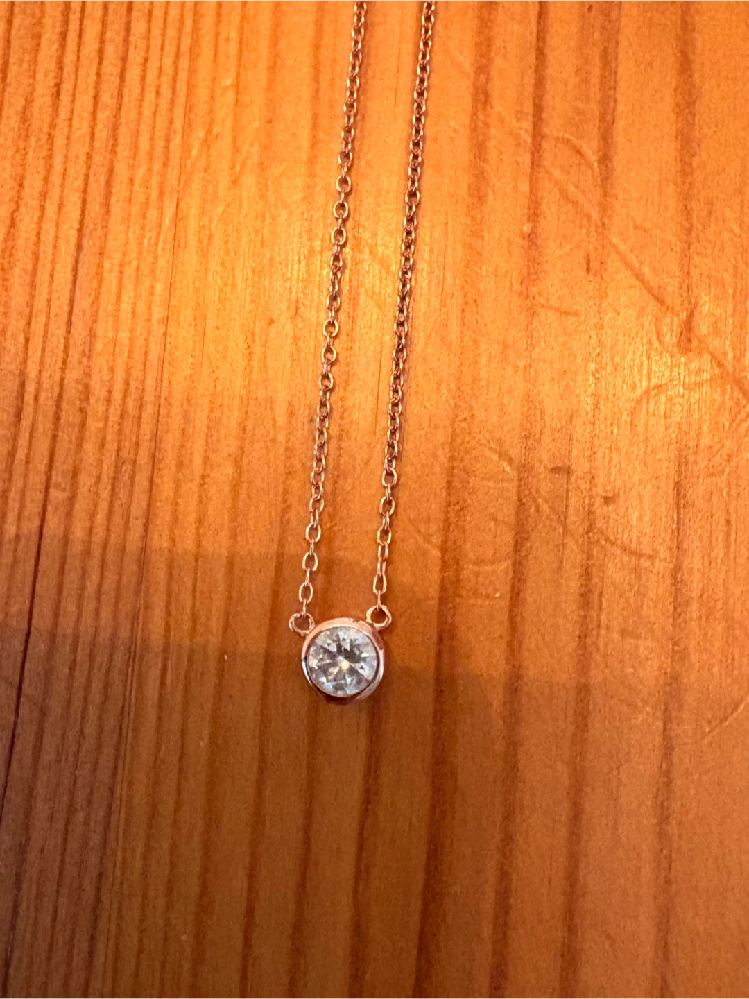 Rose Gold over Sterling Silver CZ Pendant Necklace - photo 3
