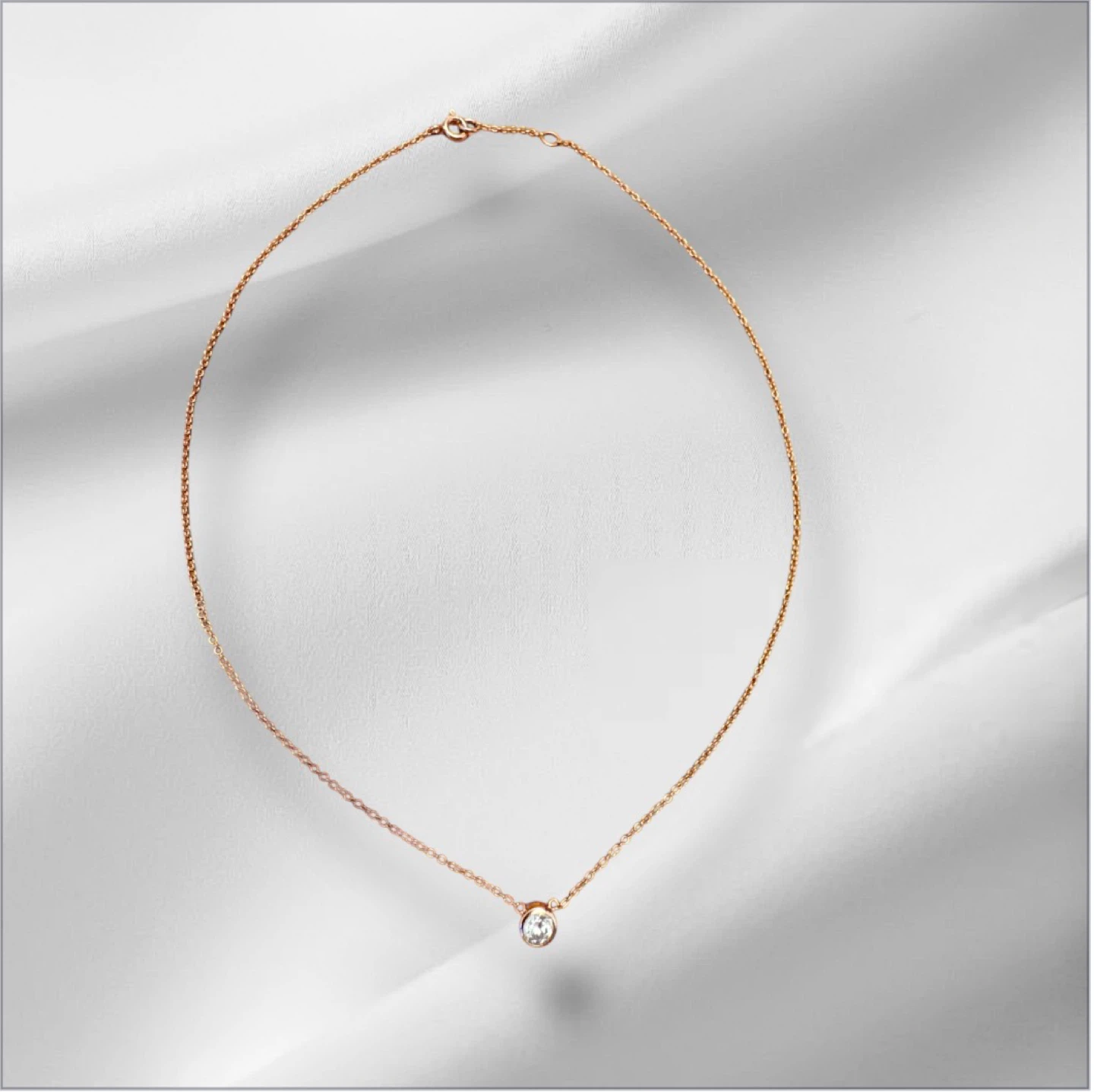 Rose Gold over Sterling Silver CZ Pendant Necklace - photo 2