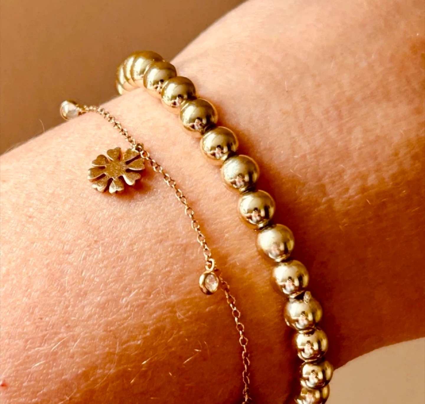 Rose Gold over Sterling Silver Bracelet with Tiny Charms - photo 3