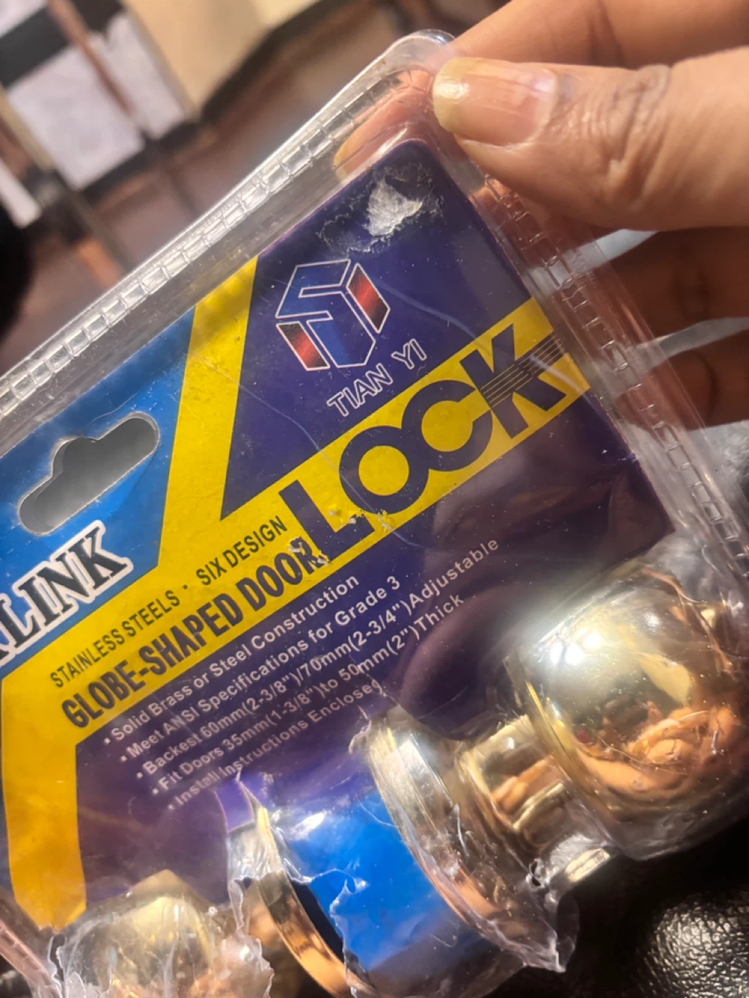 Tian Yi Globe-Shaped Door Lock, NEW