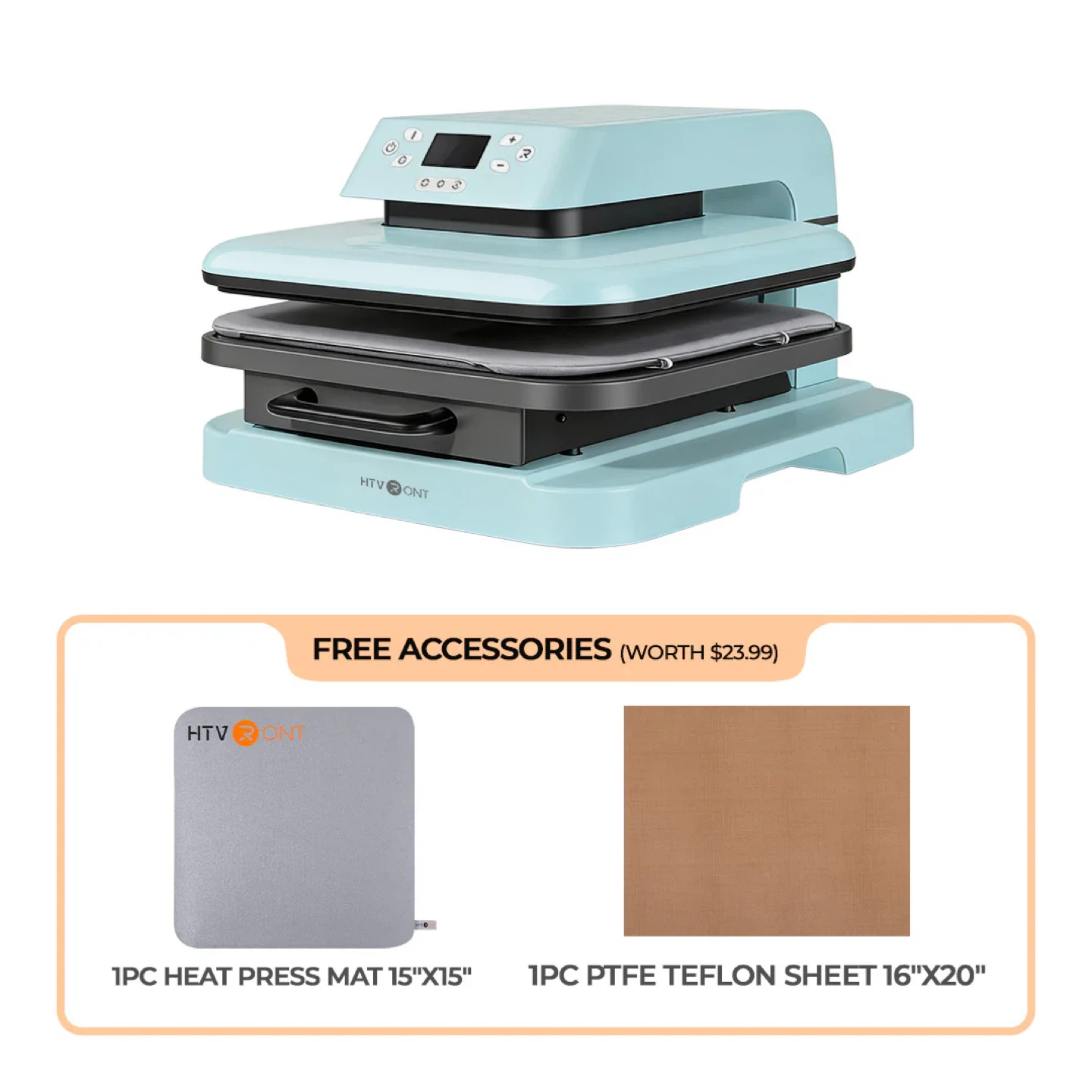 HTVRONT Auto Heat Press 15x15 Mint - photo 3