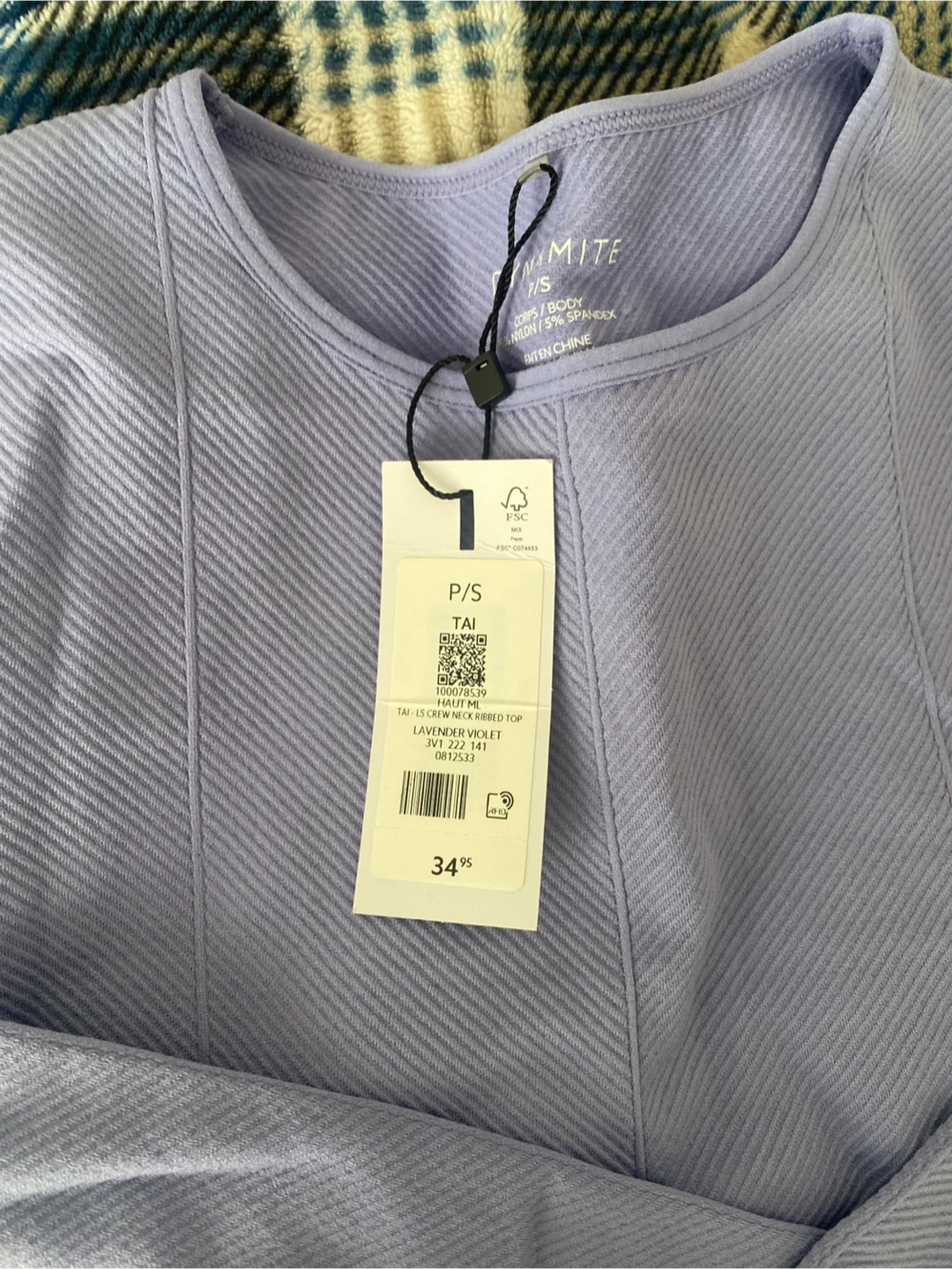 Dynamite Lavender Violet Ribbed Top - Size S - photo 2