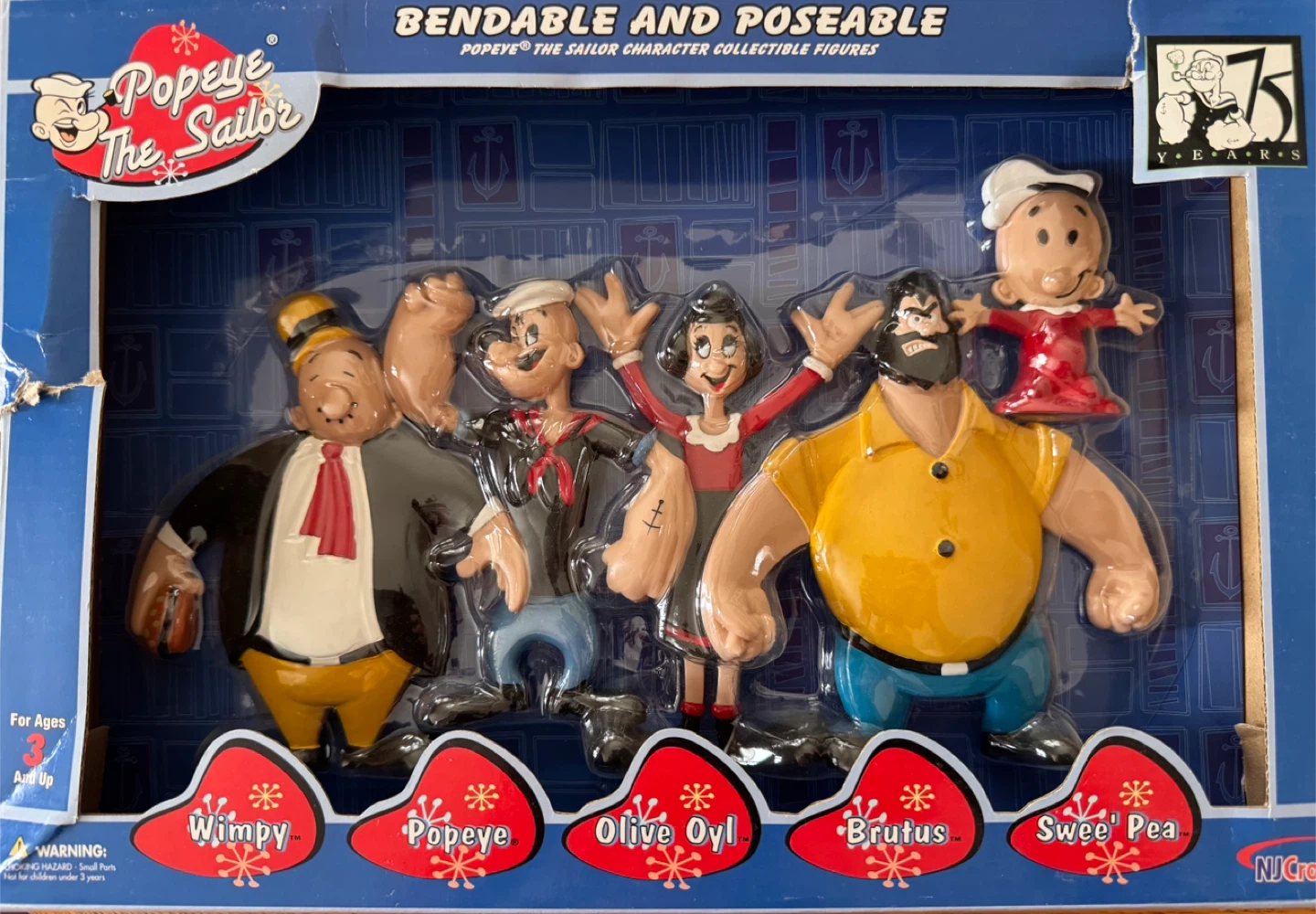 Popeye The Sailor Collectible Figures, Bendable & Poseable