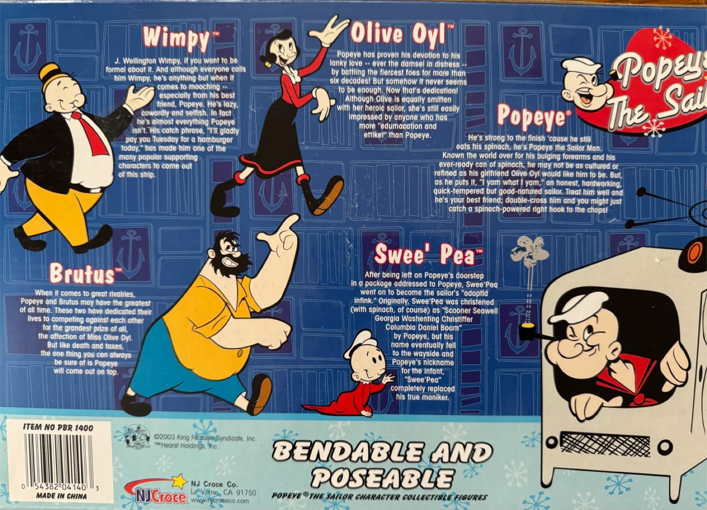 Popeye The Sailor Collectible Figures, Bendable & Poseable - photo 2