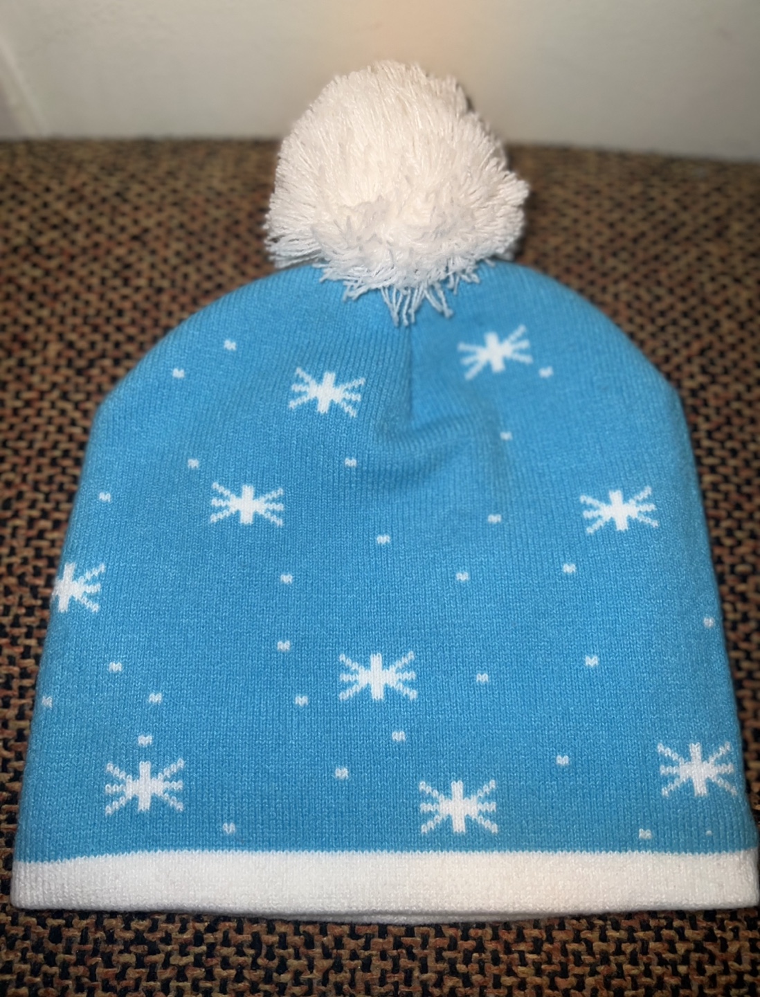 Brand New-Blue & White Snowman Winter Pom Pom Beanie - photo 2