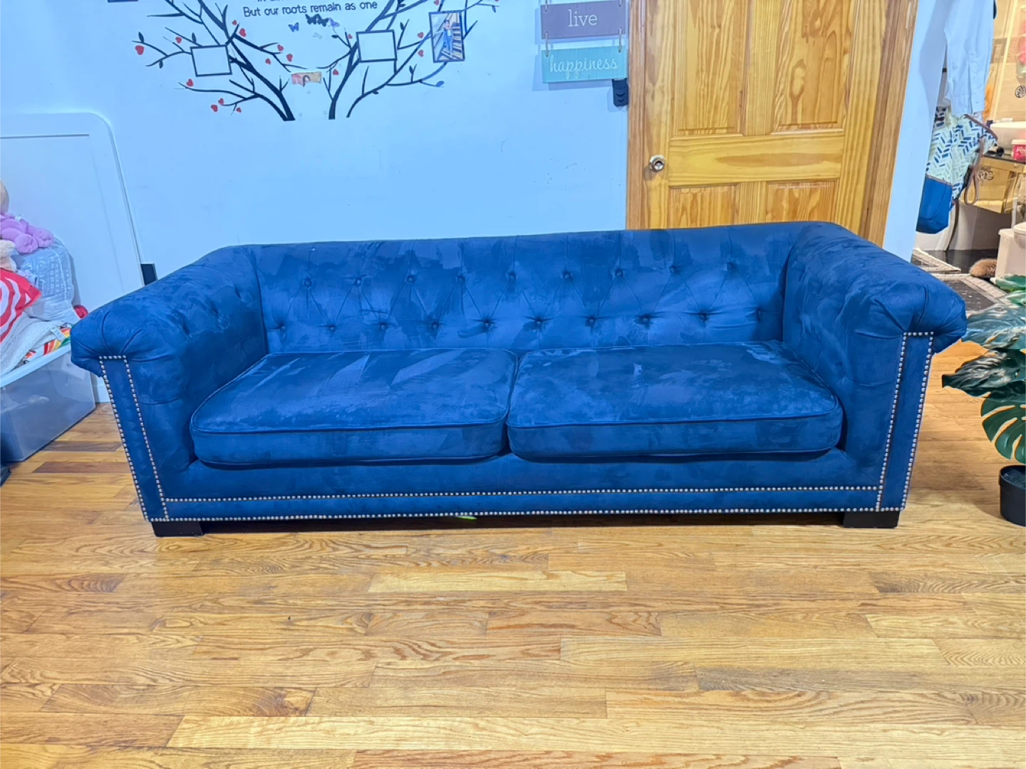 Blue Velvet Chesterfield Style Sofa