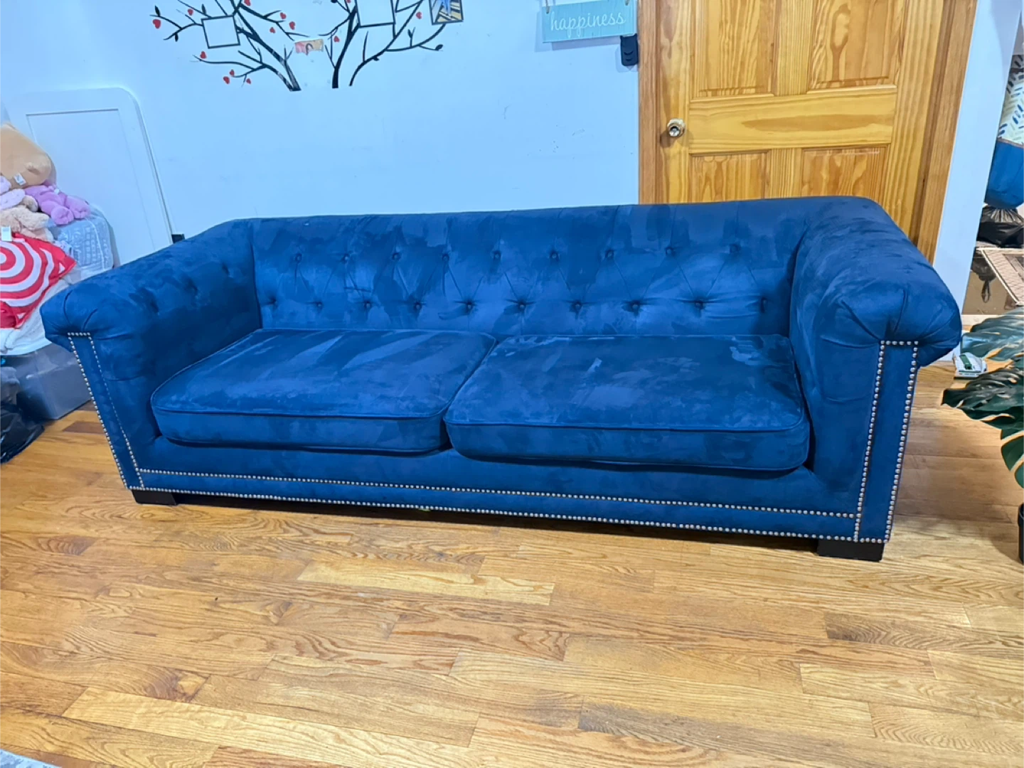 Blue Velvet Chesterfield Style Sofa - photo 2