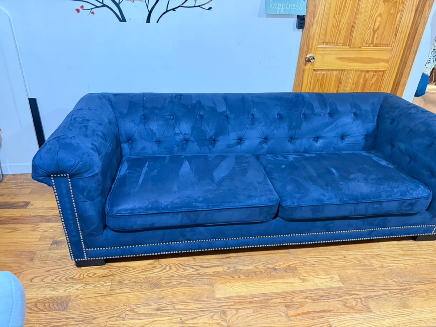 Blue Velvet Chesterfield Style Sofa - photo 4