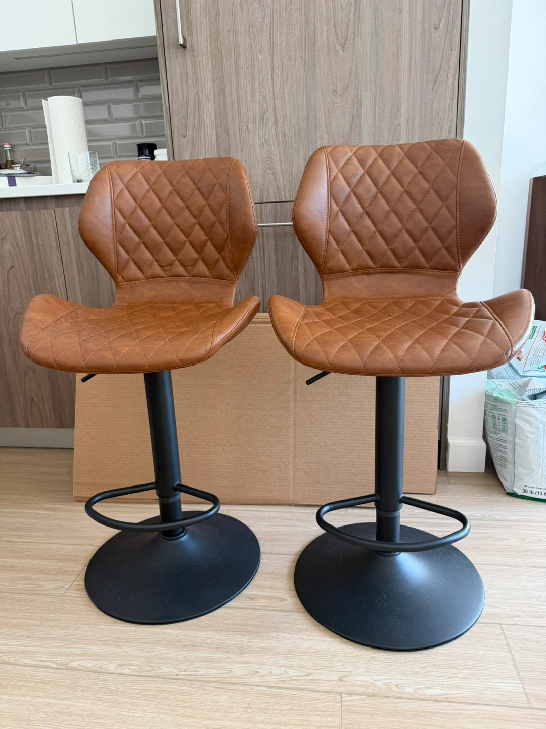 CIMOO Swivel Bar Stools Set of 2 Adjustable Counter Height Chair - photo 2
