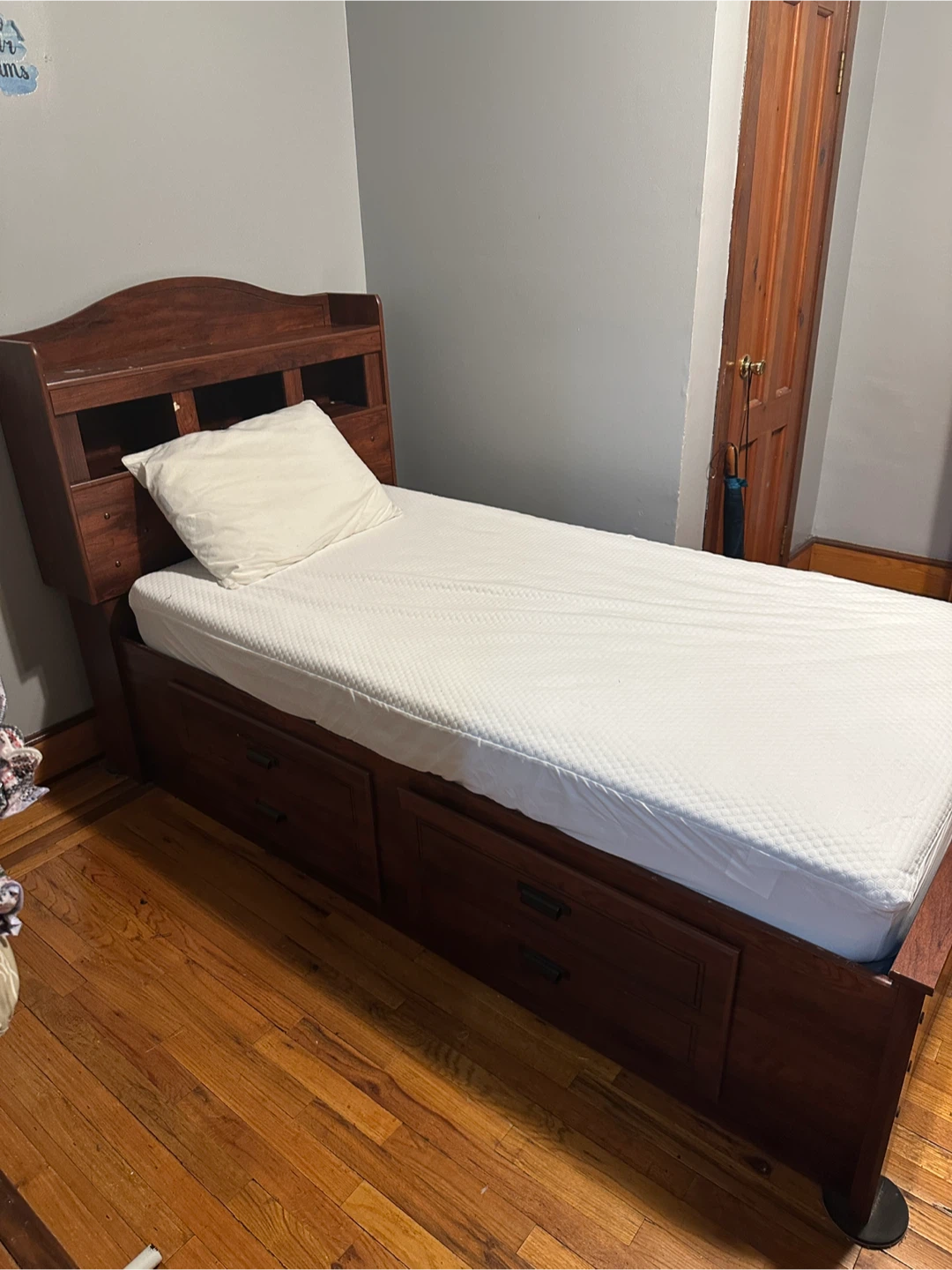 Twin Size Bed Frame with Storage Drawers