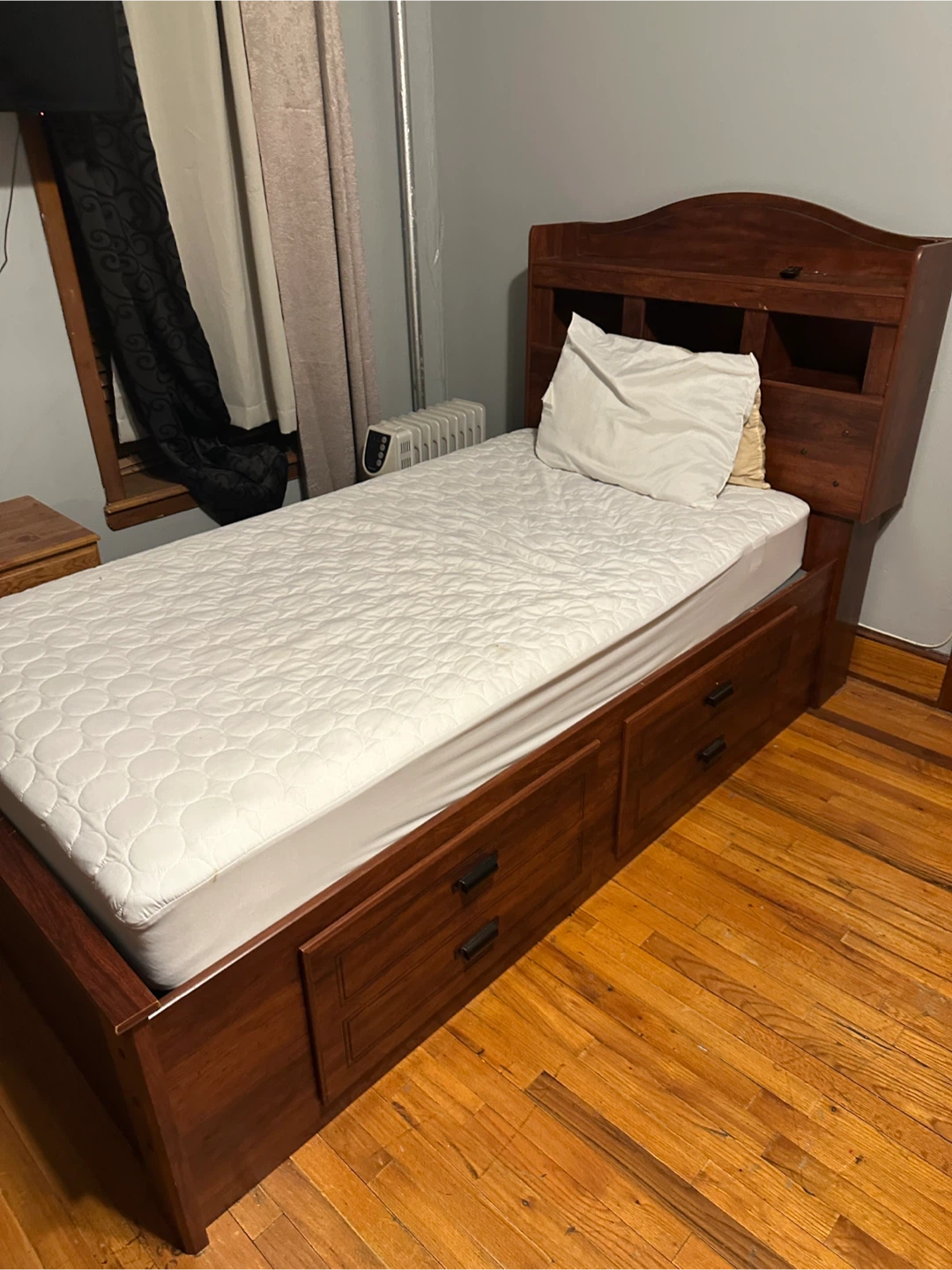 Twin Size Bed Frame with Storage Drawers - photo 2