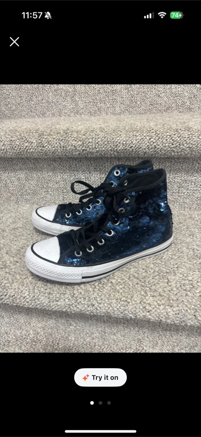 Converse All Star High Top Sequin Sneakers
