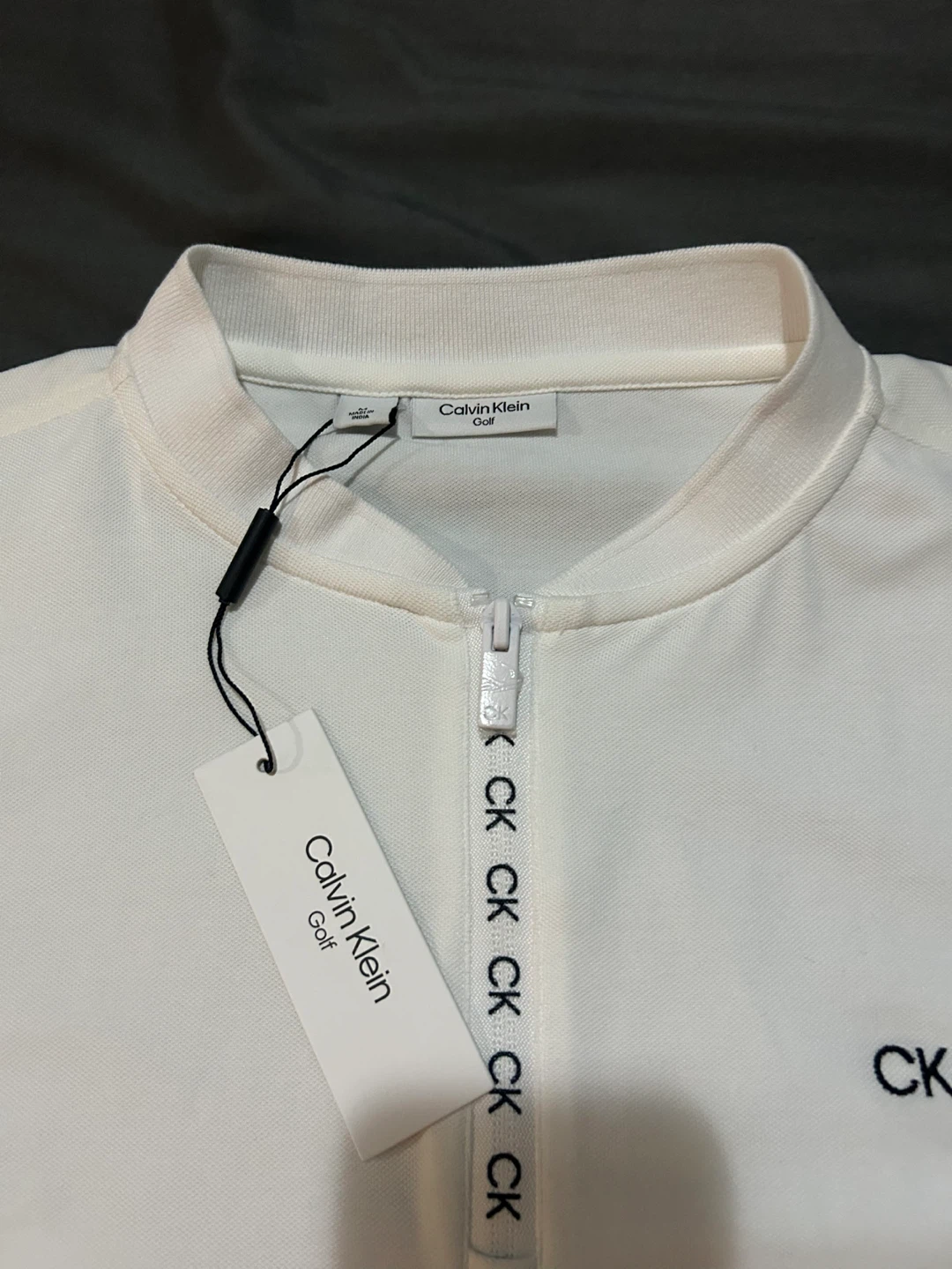 🏆 NEW Calvin Klein Golf White Polo Shirt - Size M - photo 2
