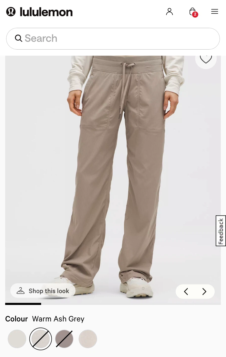 Lululemon Dance Studio Pants (Warm Ash Grey)