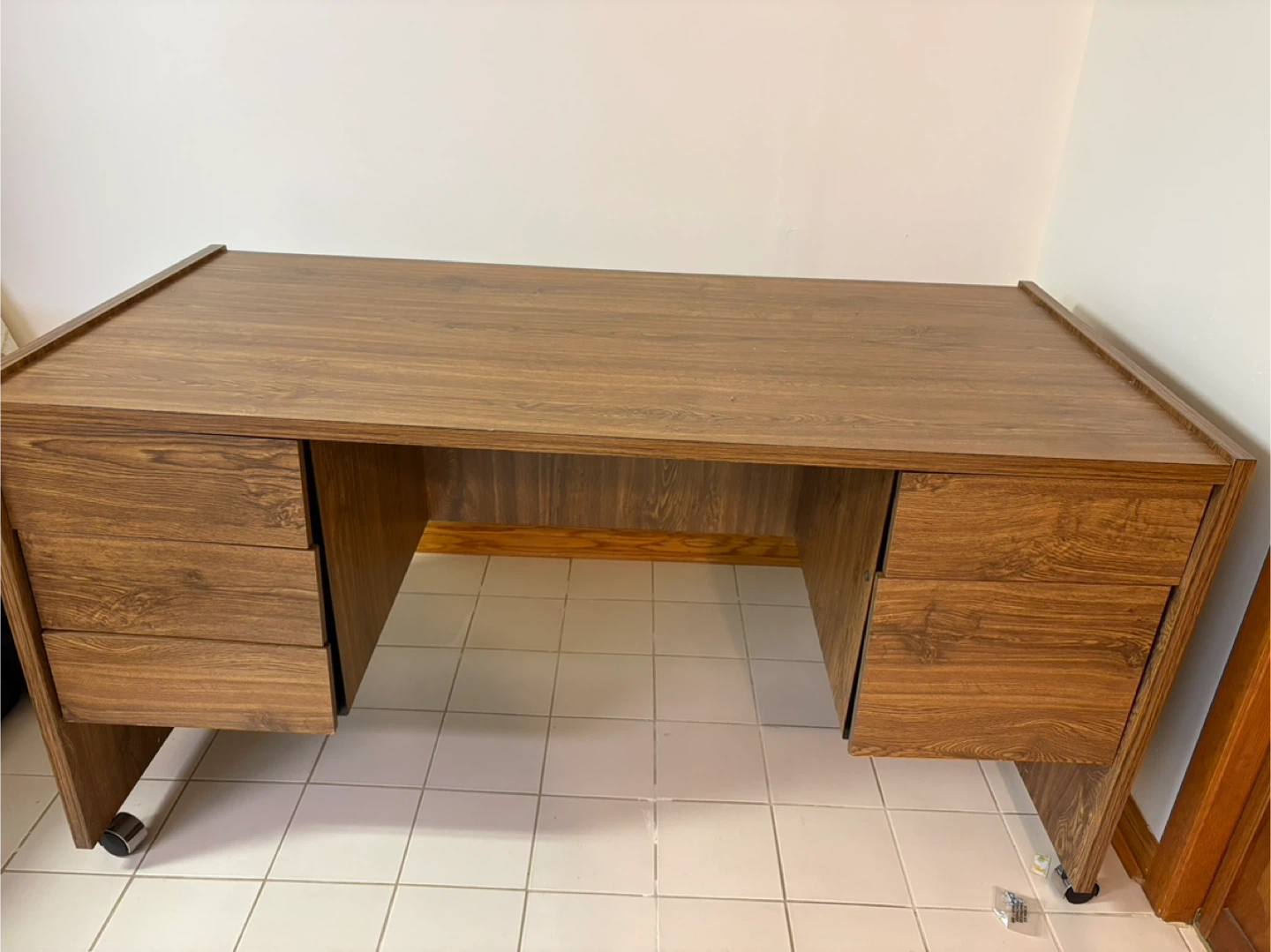 Wooden Desk with Drawers