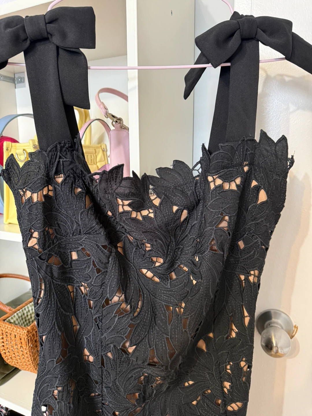 SHEIN Black Lace Dress with Bow Straps M - photo 2