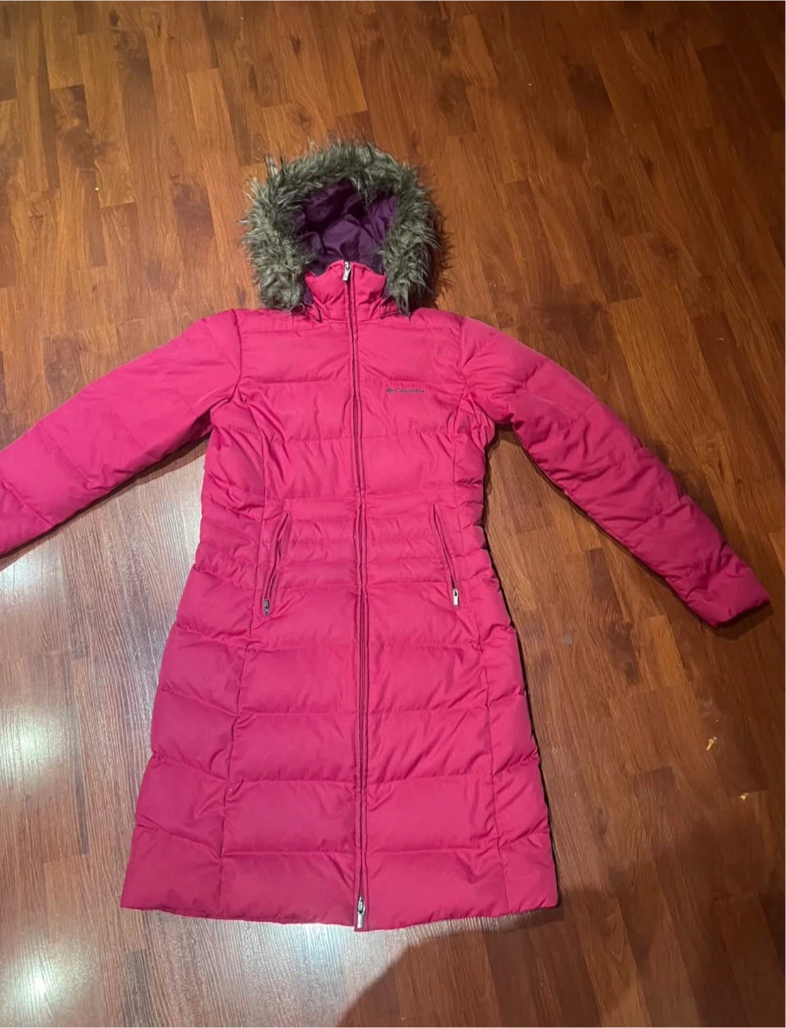 Columbia Pink Winter Coat with Fur Hood