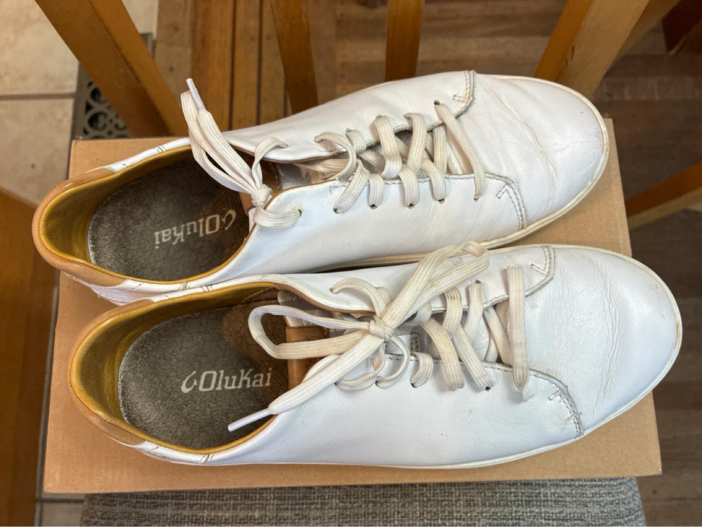 OluKai White Leather Sneakers Men’s 9 - photo 4