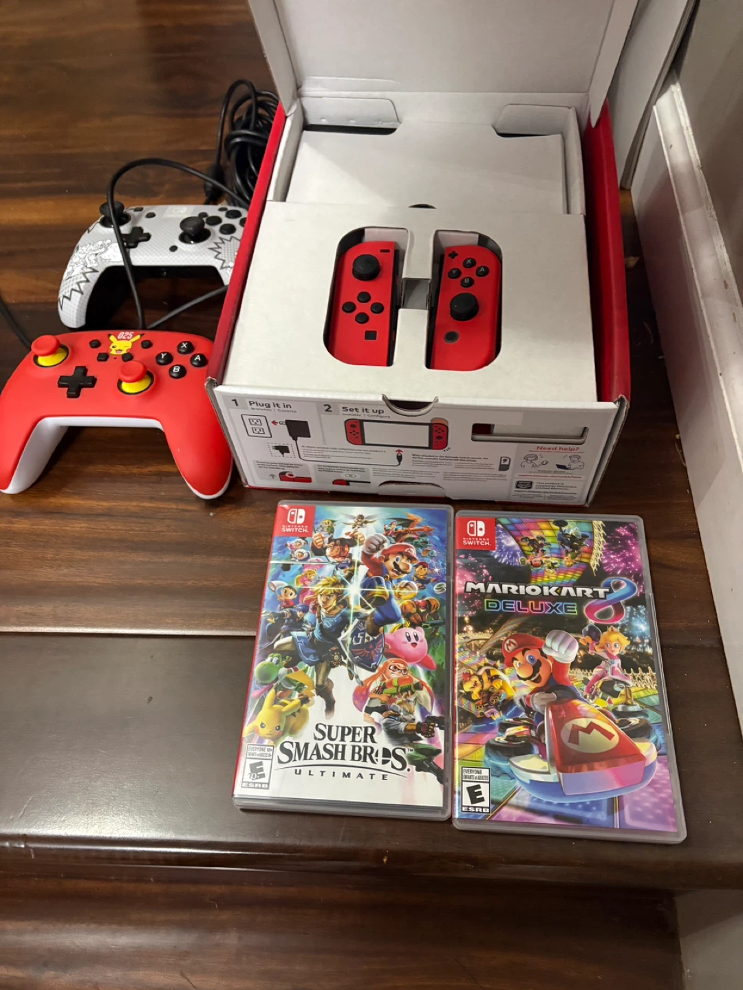 Nintendo Switch OLED Model (Red) w/ Games & Controllers - photo 5