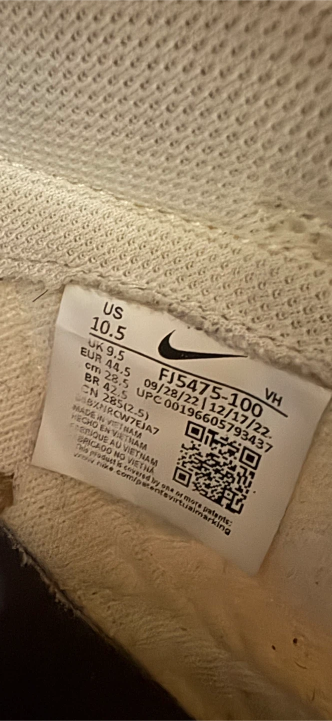 Nike Dunk Low Cream/White US 10.5