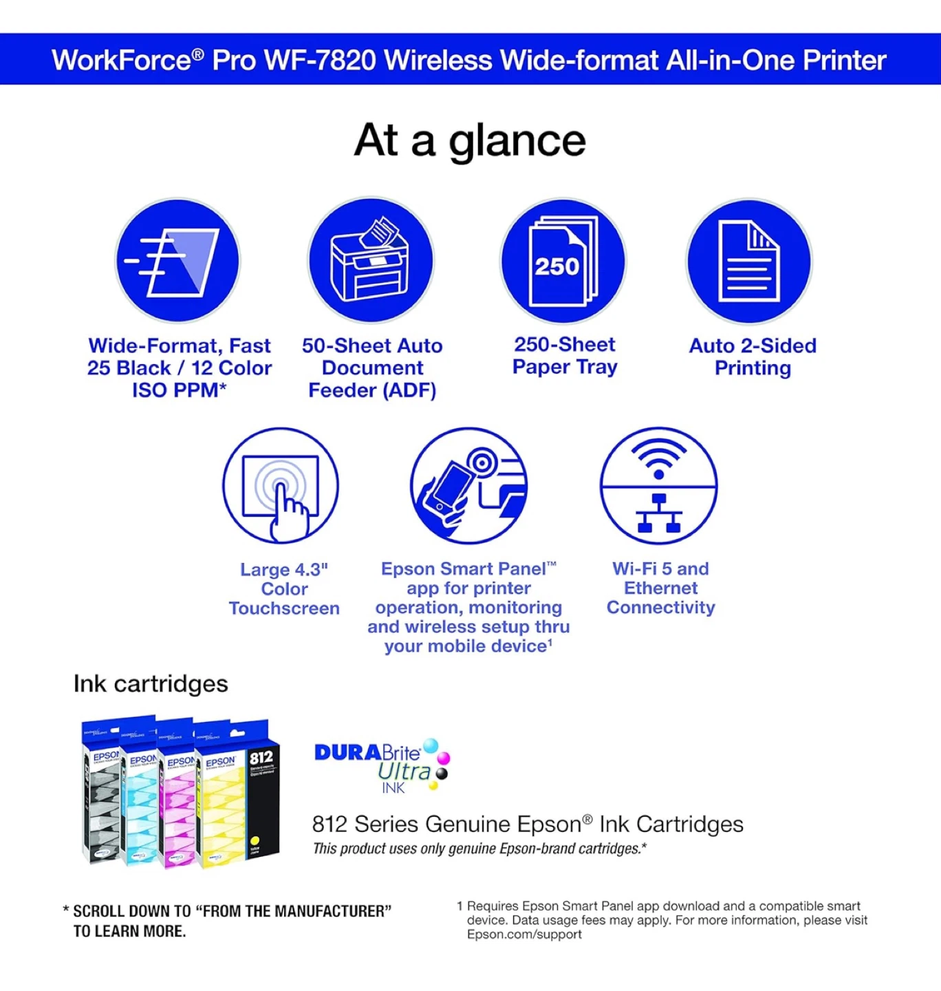 Epson WorkForce Pro WF-7820 Wireless Wide-format Printer - photo 3