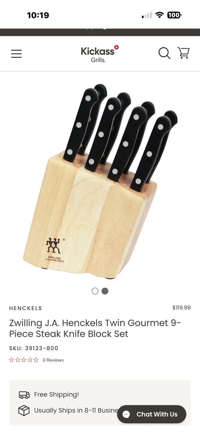 Zwilling J.A. Henckels 9-pc Steak Knife Block Set
