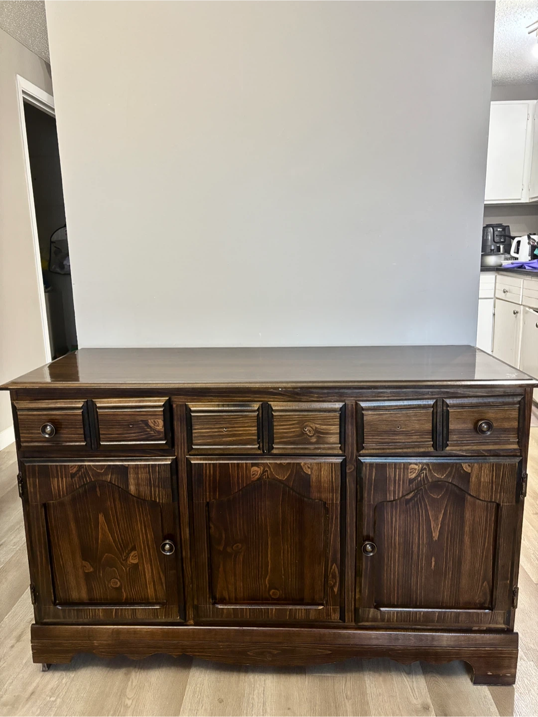 Dark Brown Wood Sideboard Cabinet