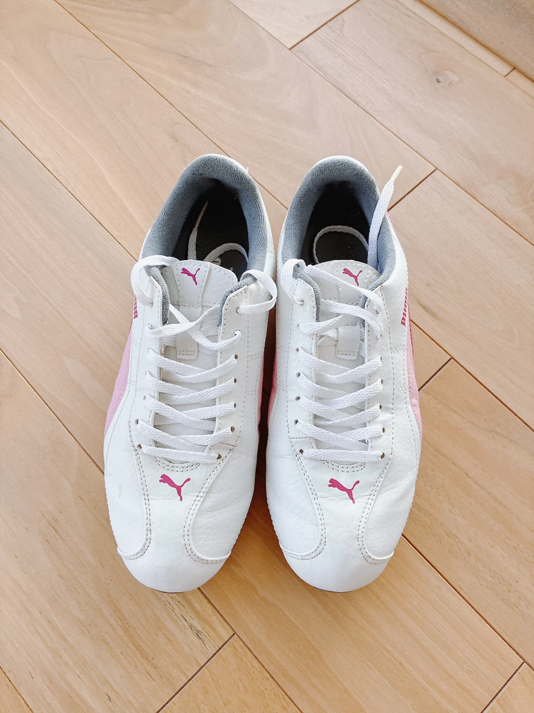 Puma White & Pink leather Sneakers - US 5.5 - photo 2