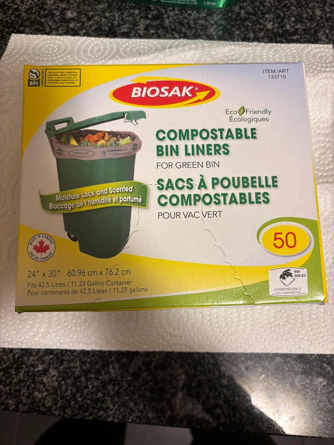 Biosak Compostable Bin Liners - 42.5 L