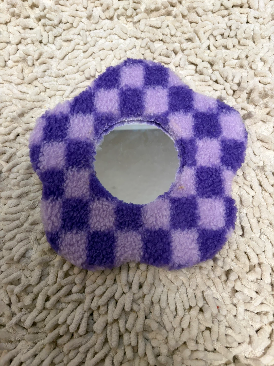 Purple Checkered Flower Mirror