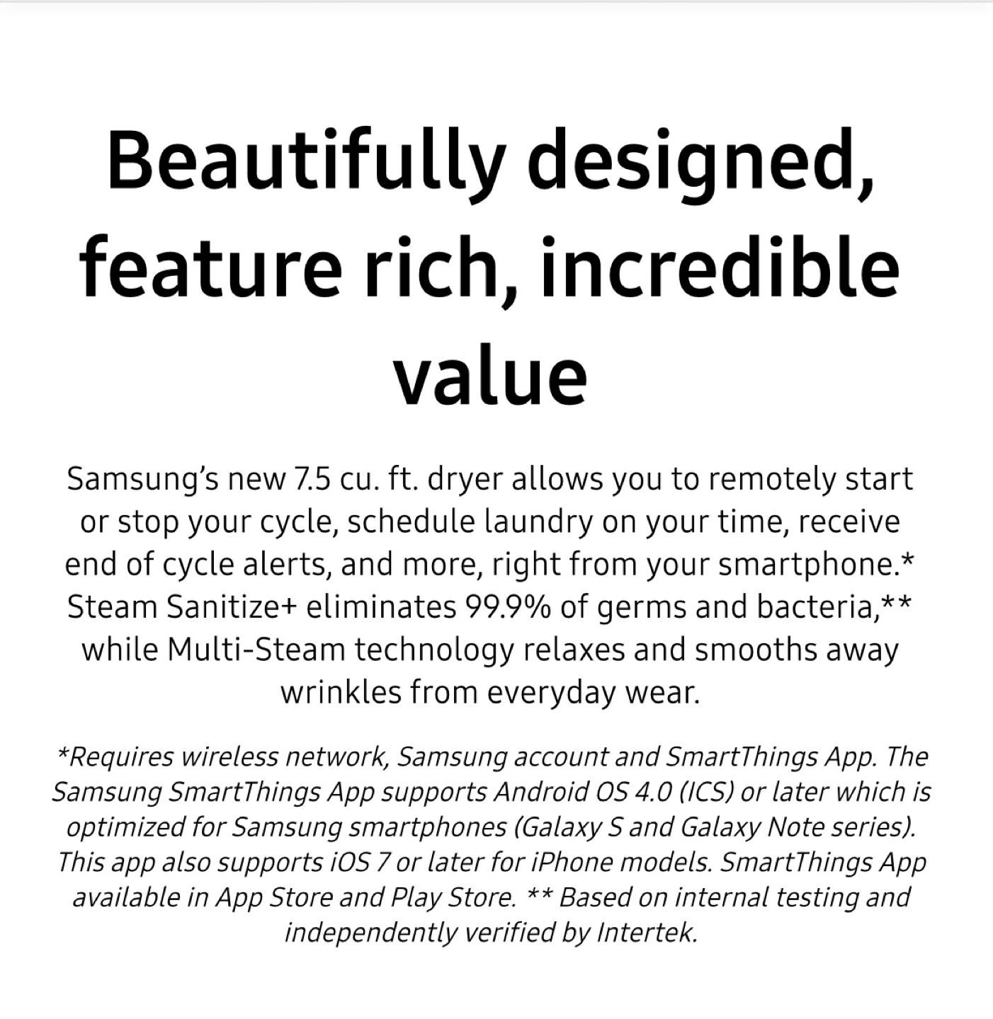 Samsung Front Load Electric Dryer 7.5 cu.ft. 220 volt - photo 5