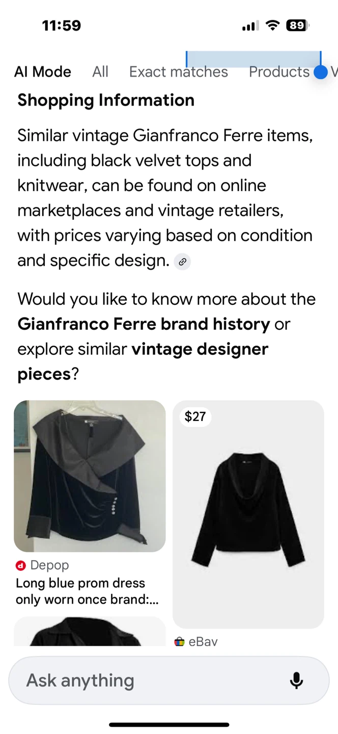 Gianfranco Ferre Black Velvet Top - photo 4