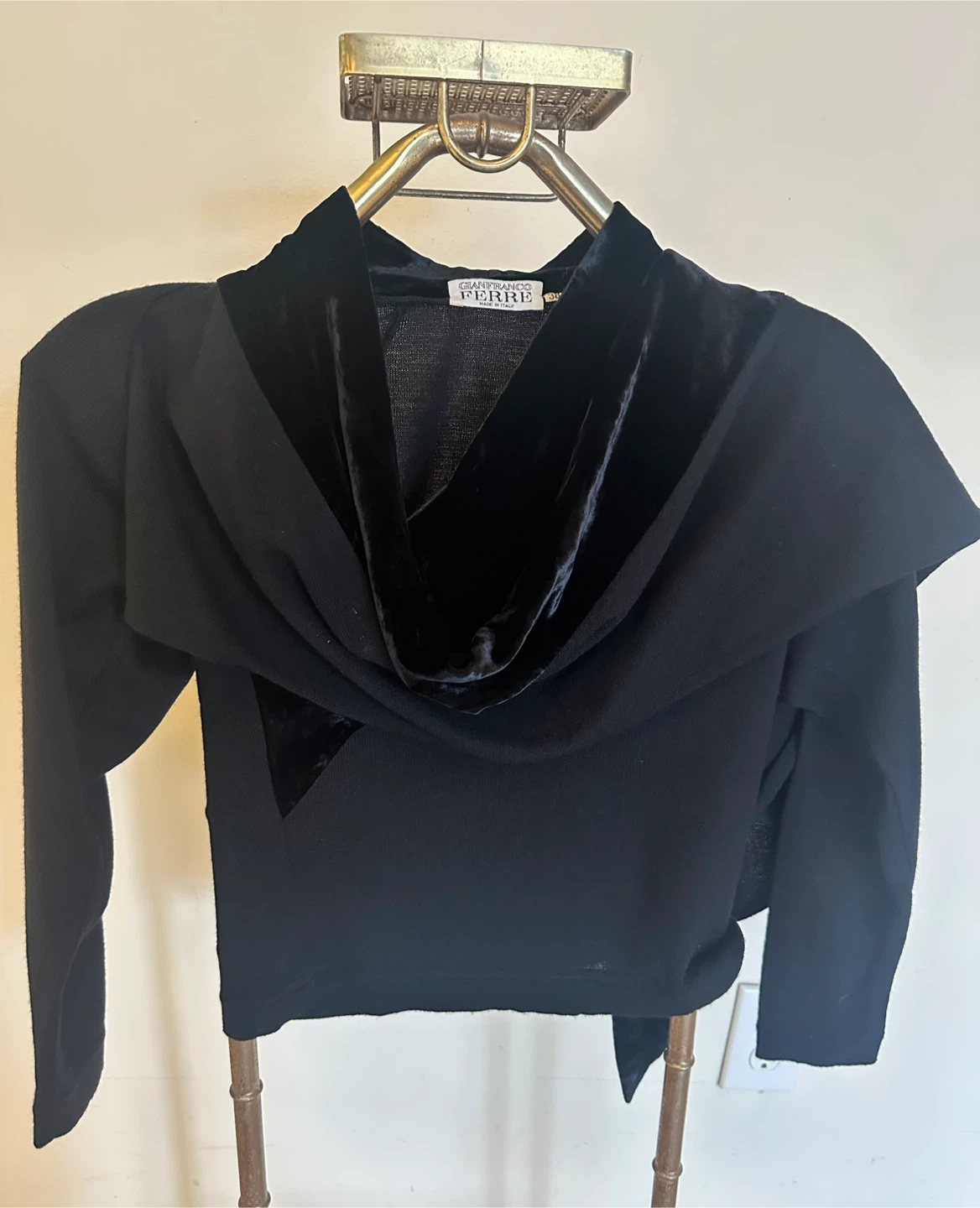 Gianfranco Ferre Black Velvet Top