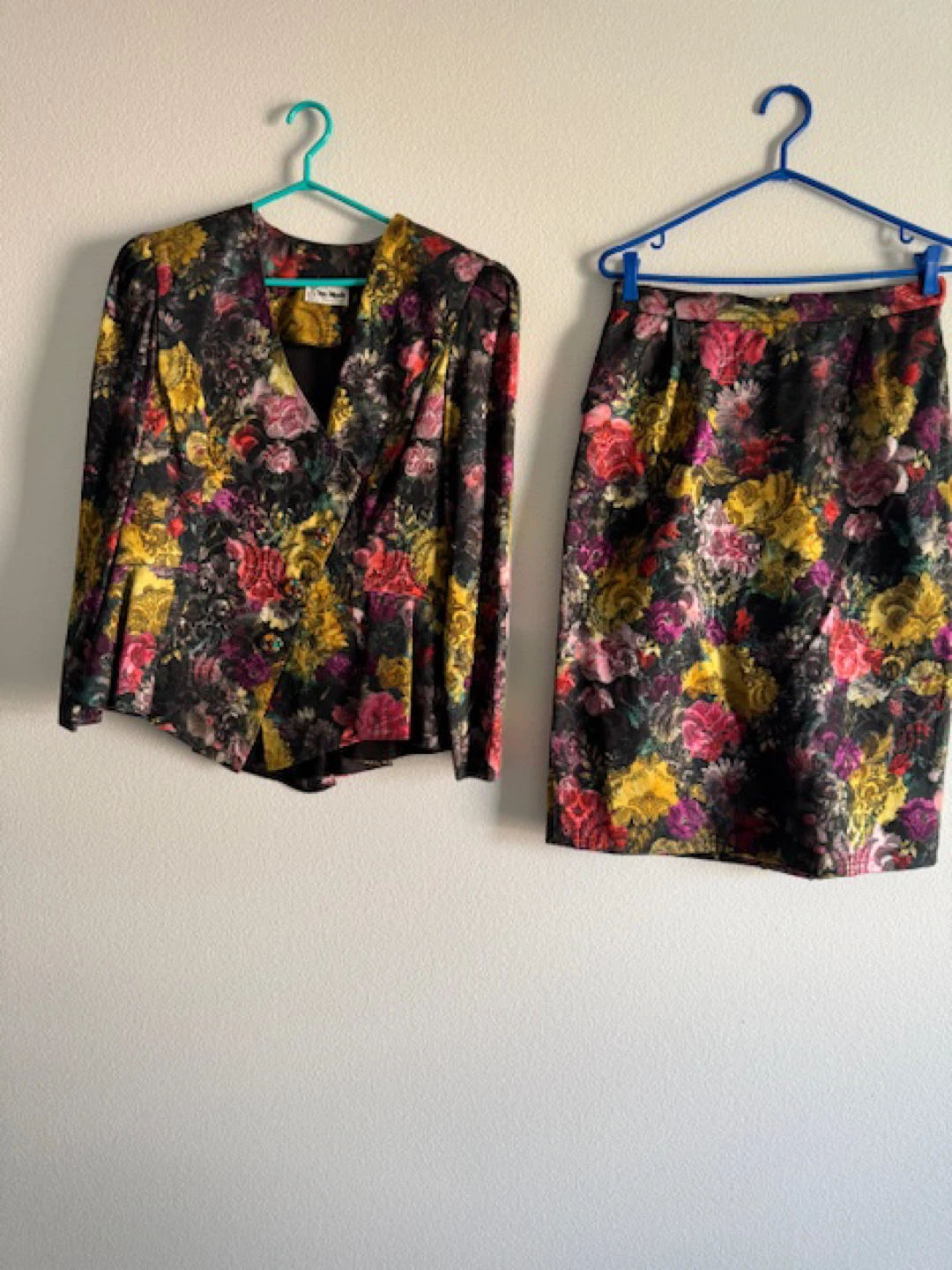 Nu-Mode Floral Blazer & Skirt Set